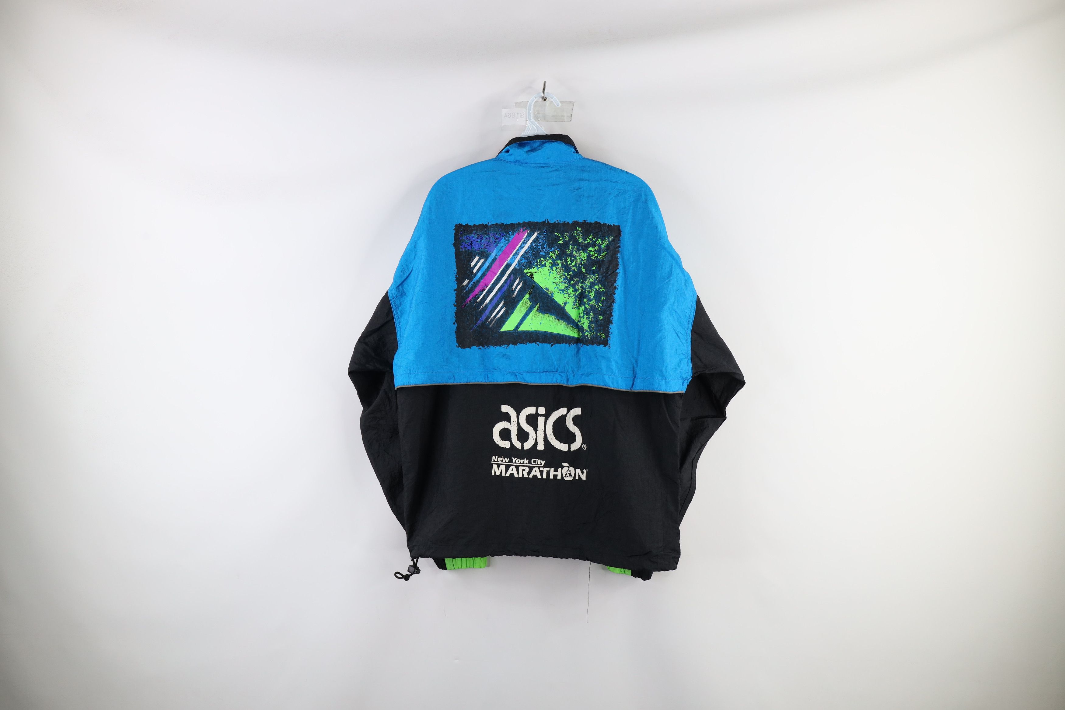 Asics Vintage 90s Asics New York Marathon Windbreaker Jacket Size US L / EU 52-54 / 3 - 8 Thumbnail