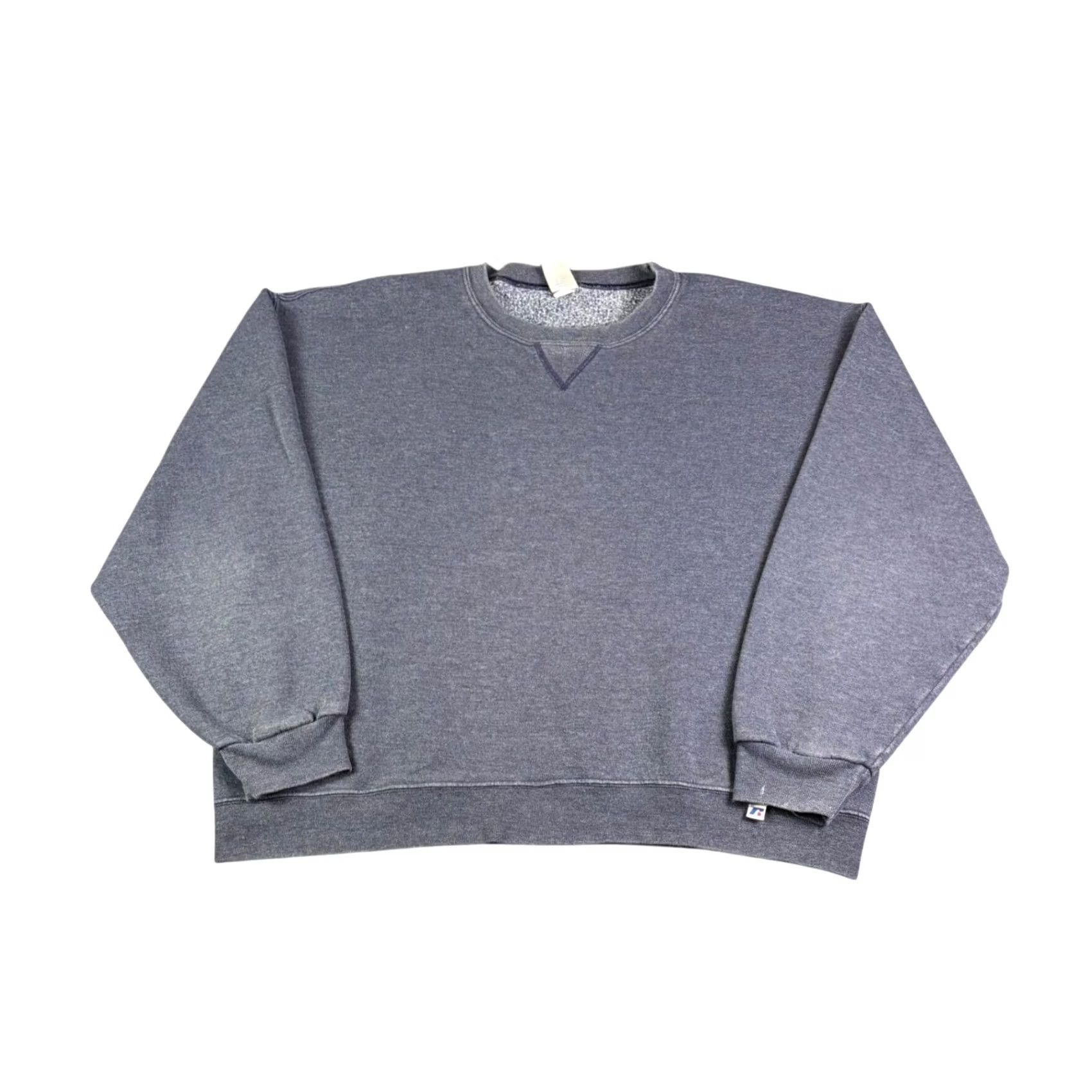 Russell Athletic VINTAGE Russell Athletic Dri-Power Crewneck Sweatshirt XL Navy Blue Heather V-Stitch Mens Sweater Pullover Size US XL / EU 56 / 4 - 2 Thumbnail