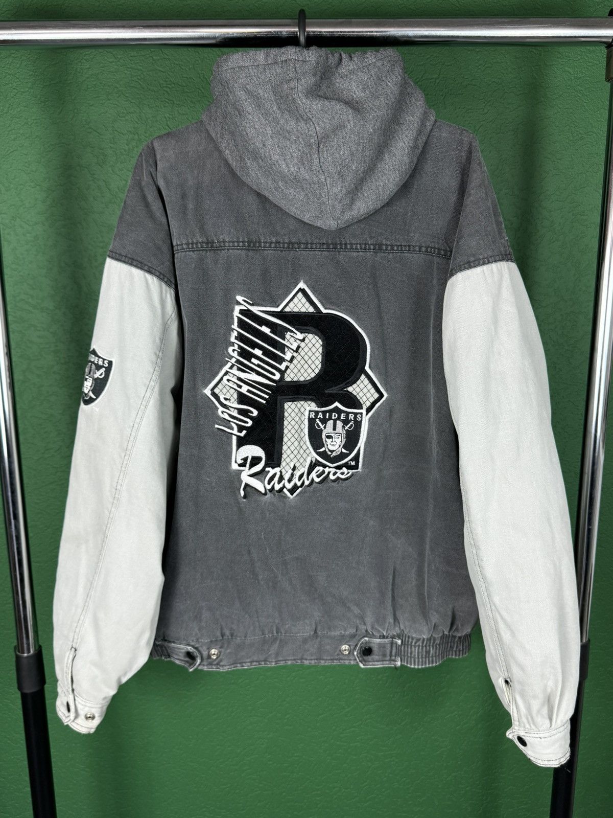 Rare 🔥 Vintage Starter Varsity Bomber Denim Jacket Size XL