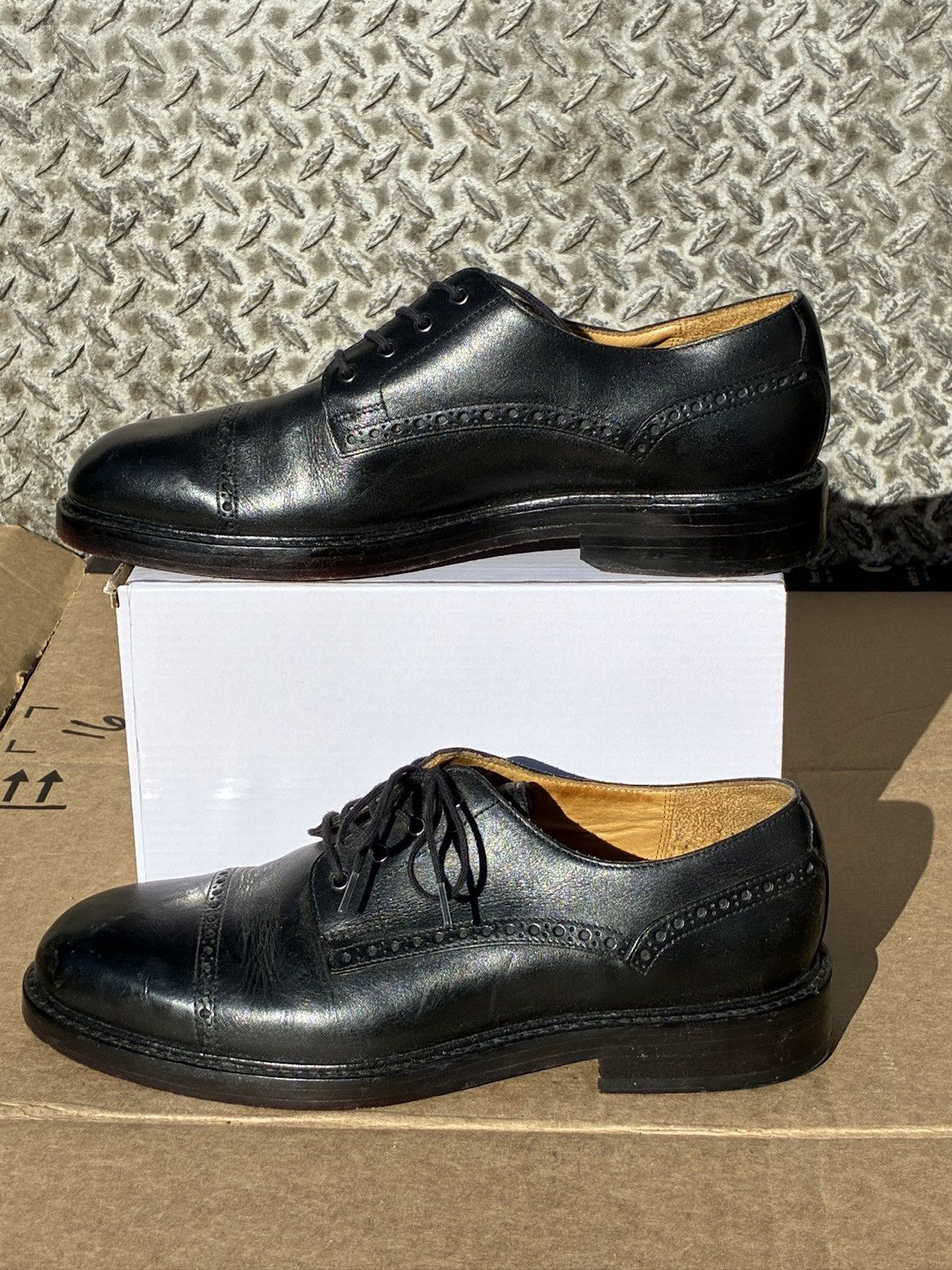 Polo Ralph Lauren Polo Ralph Lauren Black Leather Oxford Dress Size 7.5 D Size US 7.5 / EU 40-41 - 2 Thumbnail
