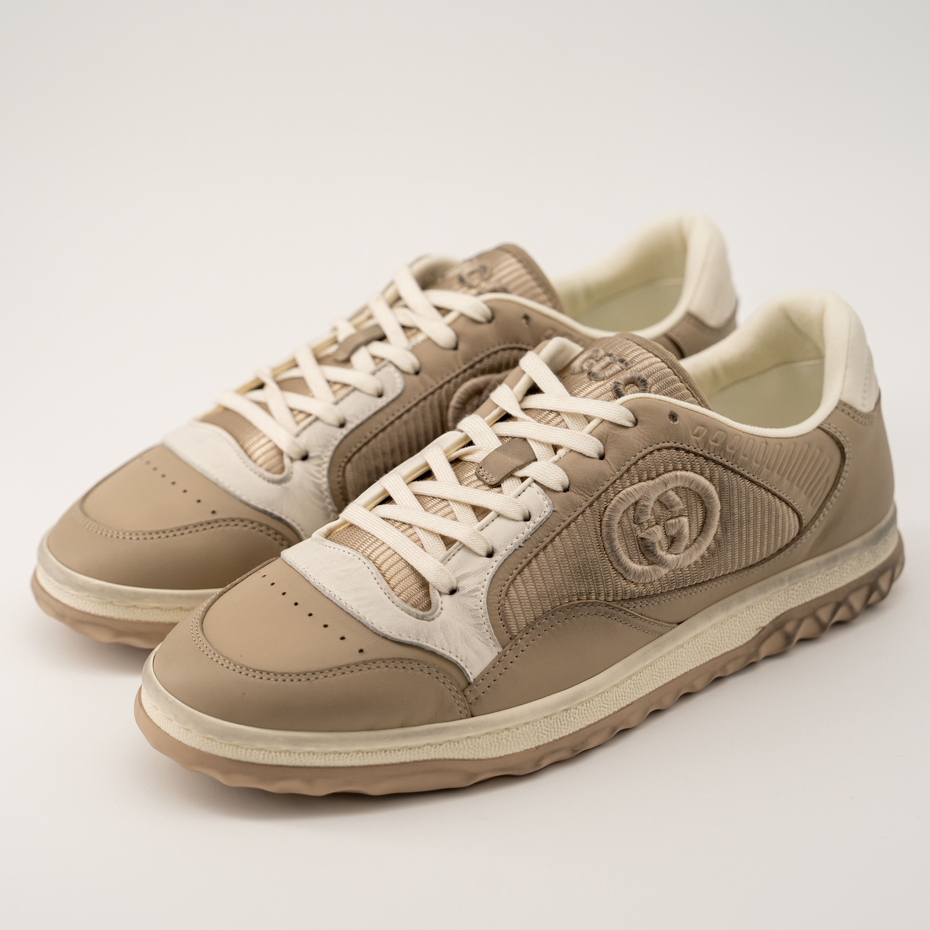 Gucci 12G Gucci MAC80 Beige White Leather Sneakers Distressed Size US 12.5 / EU 45-46 - 1 Thumbnail