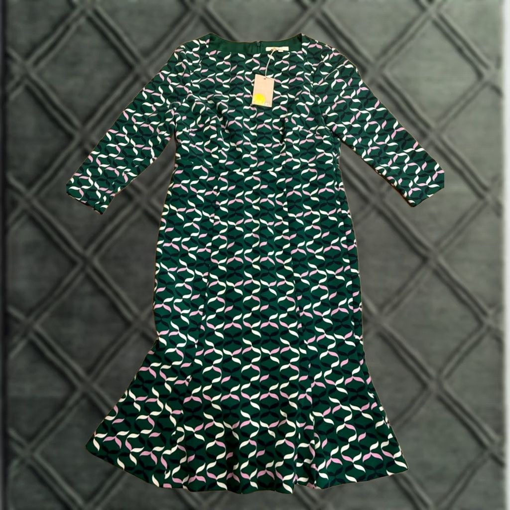 Boden Boden Dress Violette Fit & Flare Midi Dark Green Pink Women 6R NWT Size M / US 6-8 / IT 42-44 - 1 Thumbnail