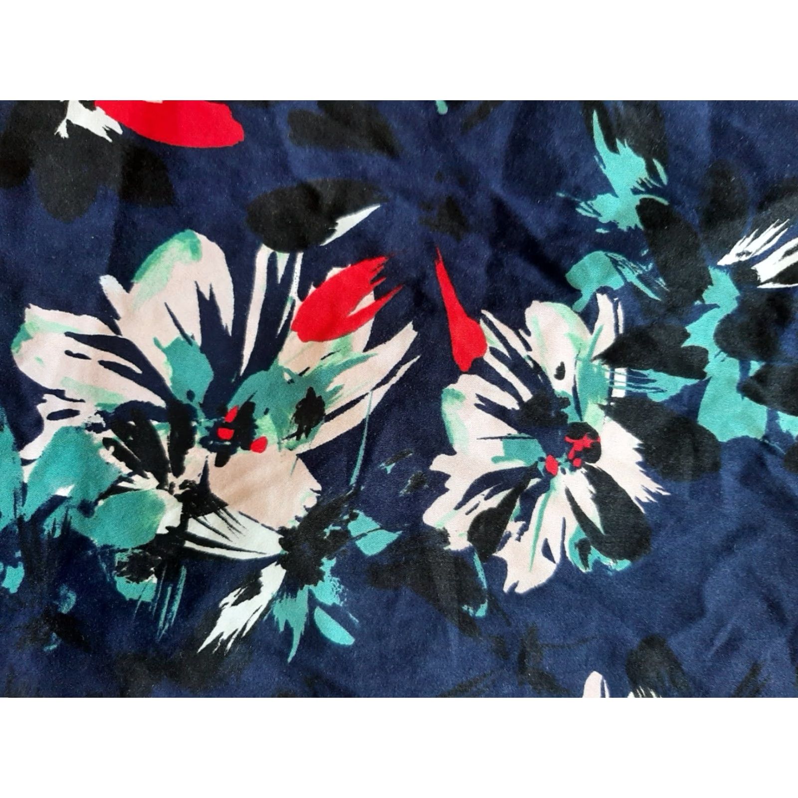 Vintage Chelsea28 Skirt Women Knee Length A Line Size 10 Blue Floral Satin Size 32" / US 10 / IT 46 - 2 Thumbnail