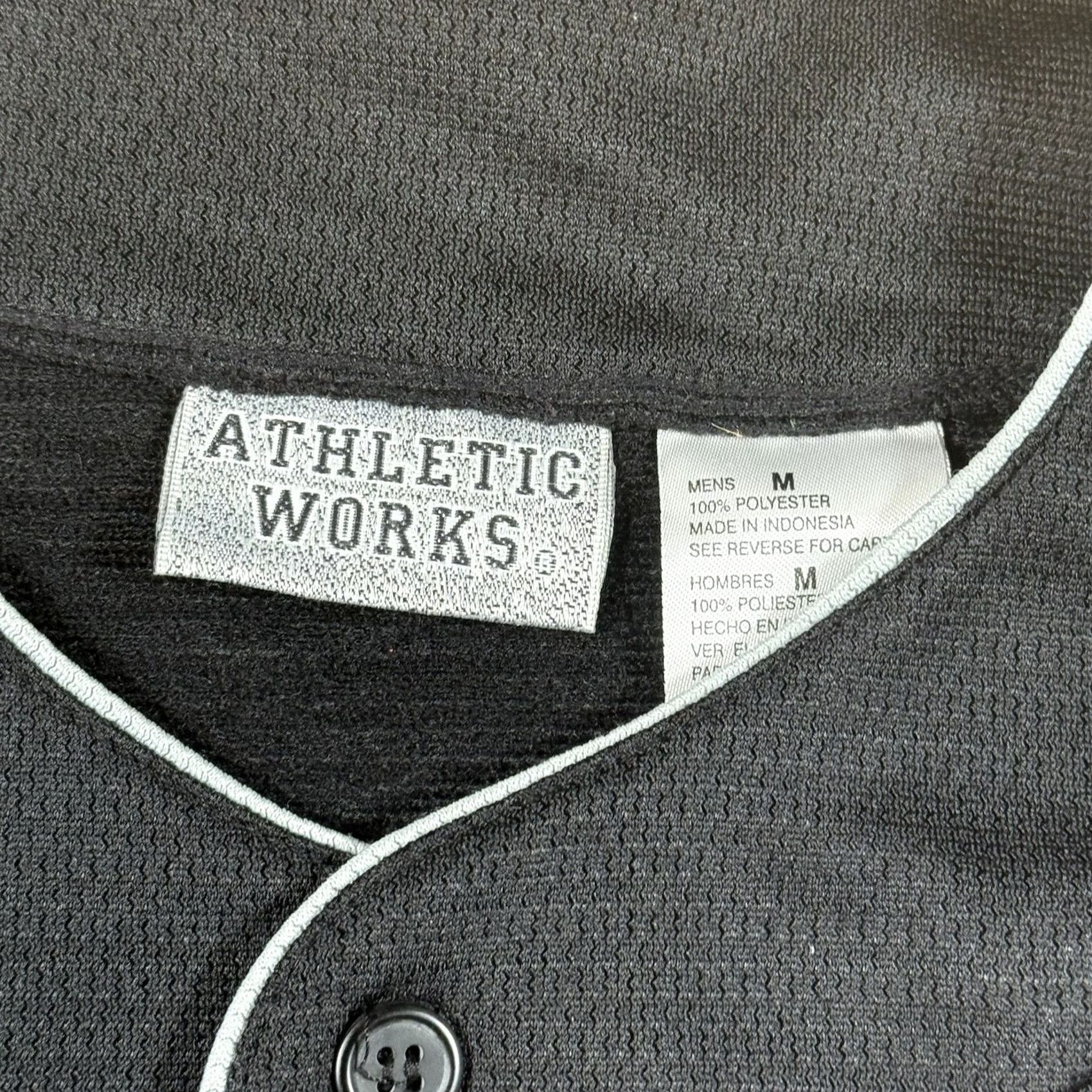 Athletic Works VINTAGE Athletic Works Baseball Jersey Shirt Mens M Black Button, Blue, 26, Casual, Activewear, Baseball, Men Size US M / EU 48-50 / 2 - 4 Thumbnail