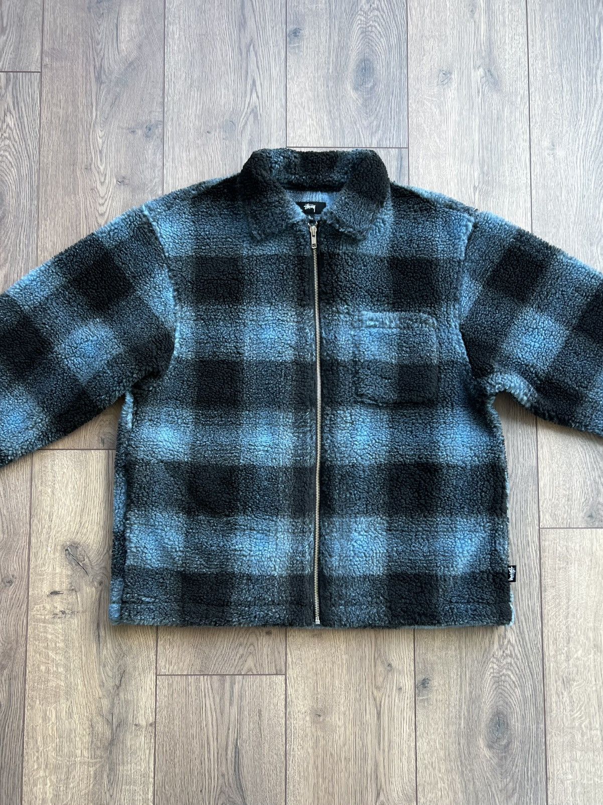 Stussy Stussy Shadow Plaid Zip Sherpa Shirt “Blue” Large Size US L / EU 52-54 / 3 - 2 Thumbnail