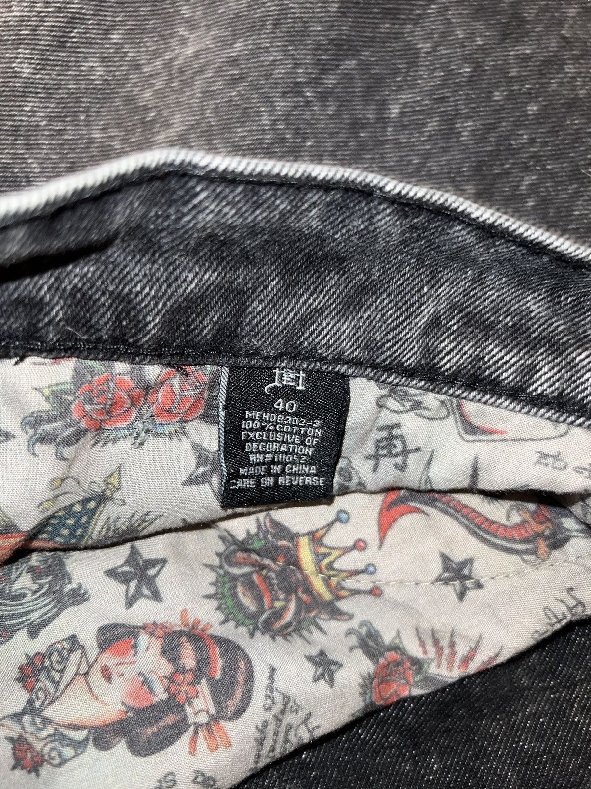 Ed Hardy Ed Hardy Battle Skull Dark Gray Denim Size US 40 / EU 56 - 3 Thumbnail