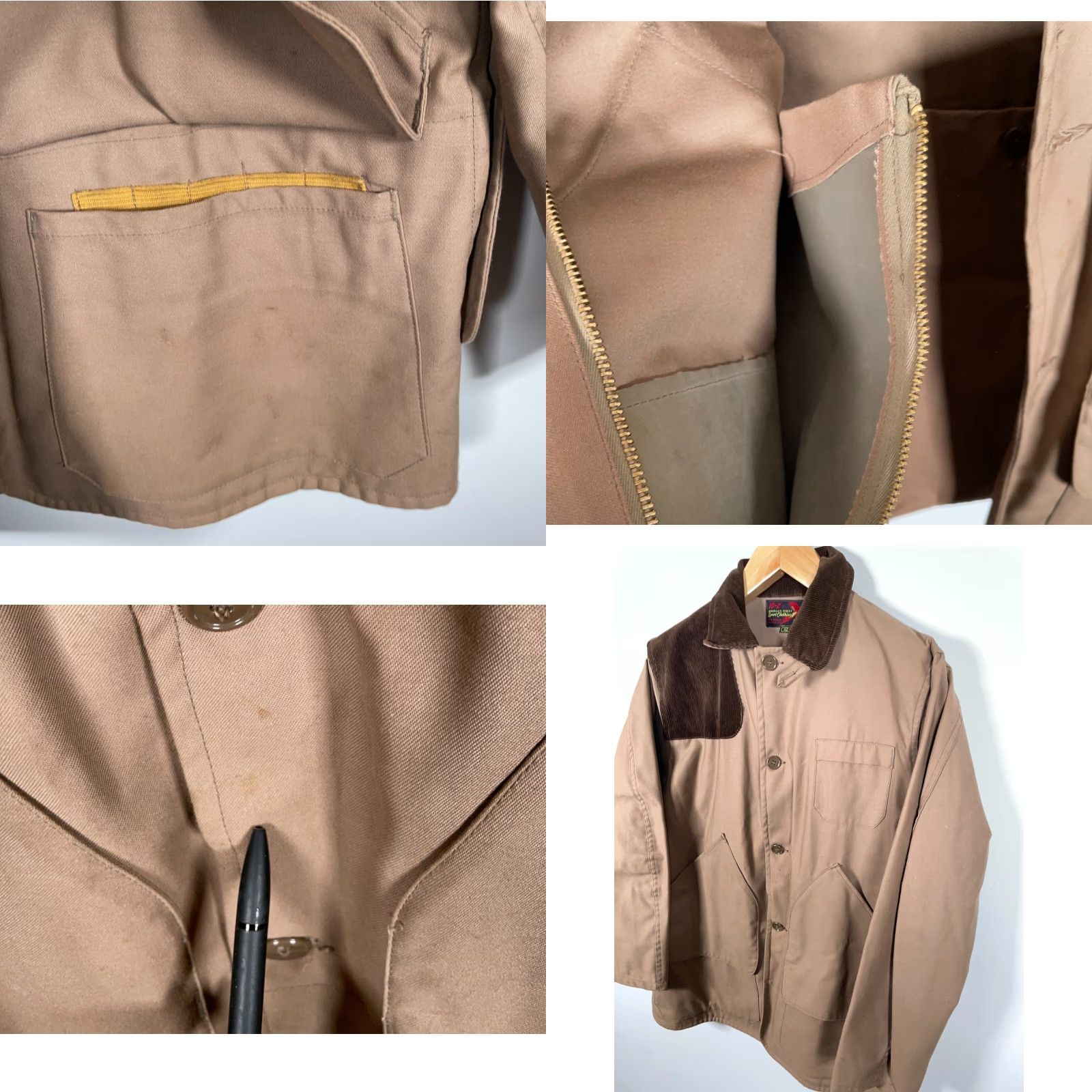 Vintage VINTAGE 10X MFG CO Shooting Jacket Men 42 Large Brown Talon Zip Game Pocket Hunting Jacket Size US XS / EU 42 / 0 - 9 Thumbnail