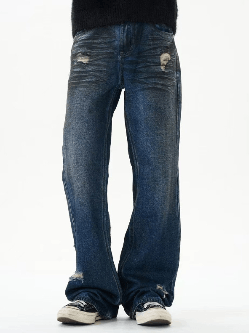 Japanese Brand High street retro distressed American dirty dyed jeans Size US 32 / EU 48 - 3 Thumbnail