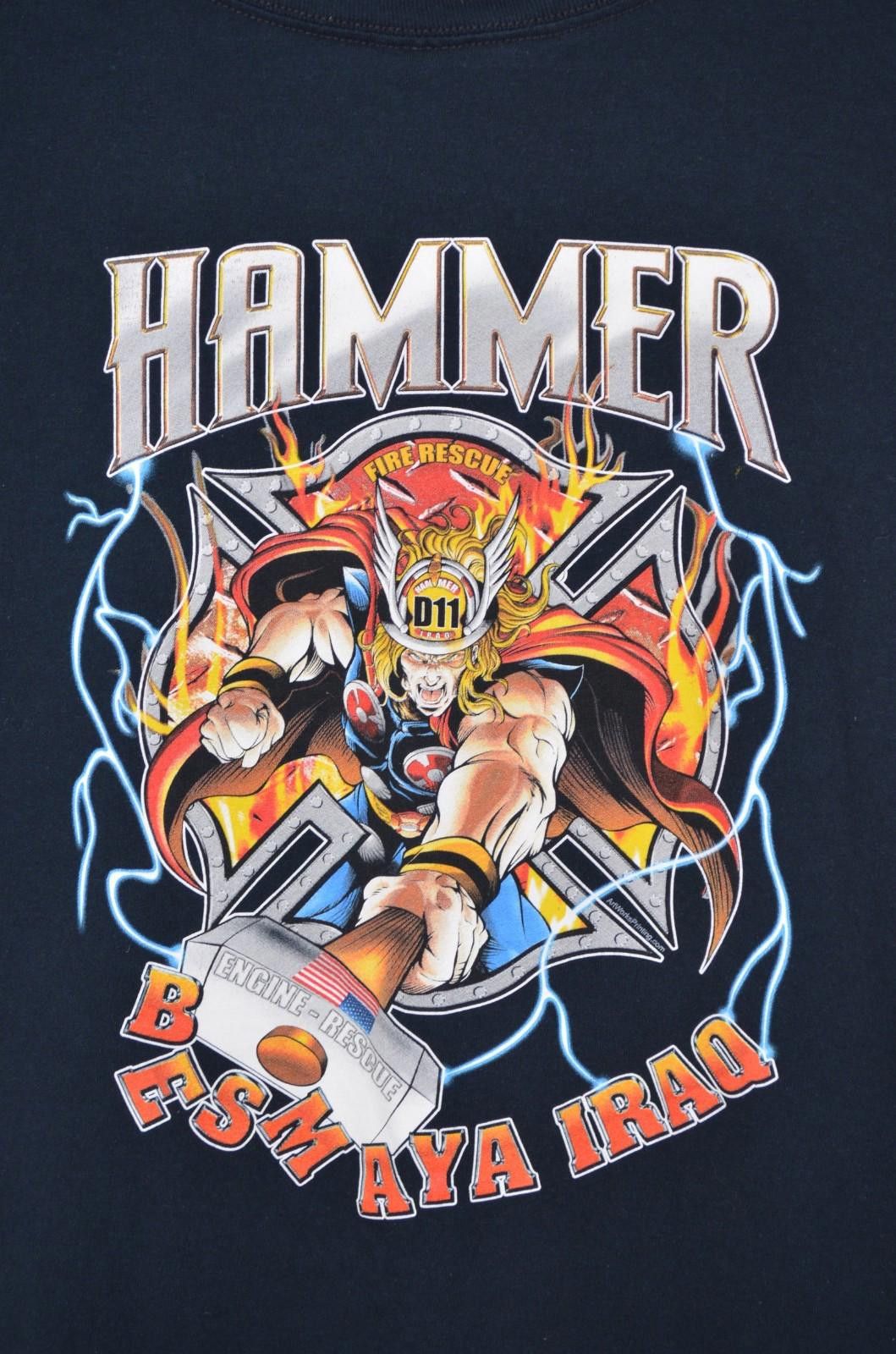 Gildan Hammer D11 Fire Rescue Besmaya Iraq FOB T Shirt Movie Sz XL Size US XL / EU 56 / 4 - 11 Thumbnail