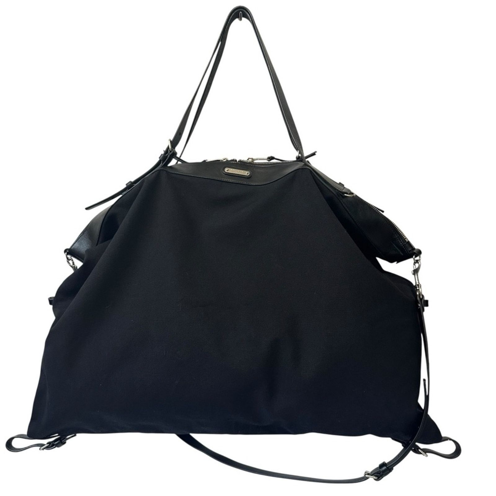 Saint Laurent Paris ID Convertible Canvas Travel Duffel Bag Lrg Black Leather Size ONE SIZE - 1 Thumbnail