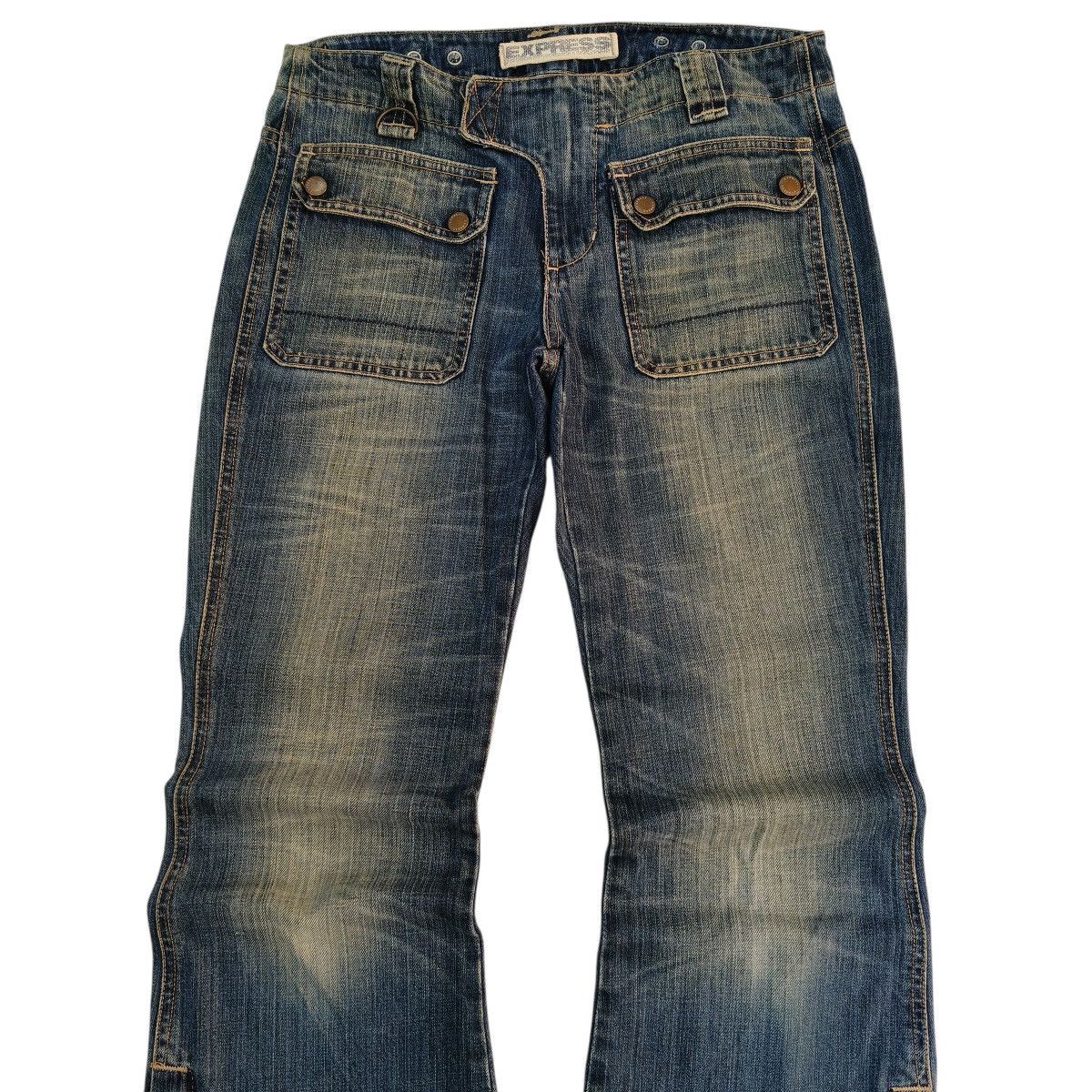 Express Vintage Y2K Express Bush Pant Flare Denim Zip Ankle Size US 29 - 3 Thumbnail