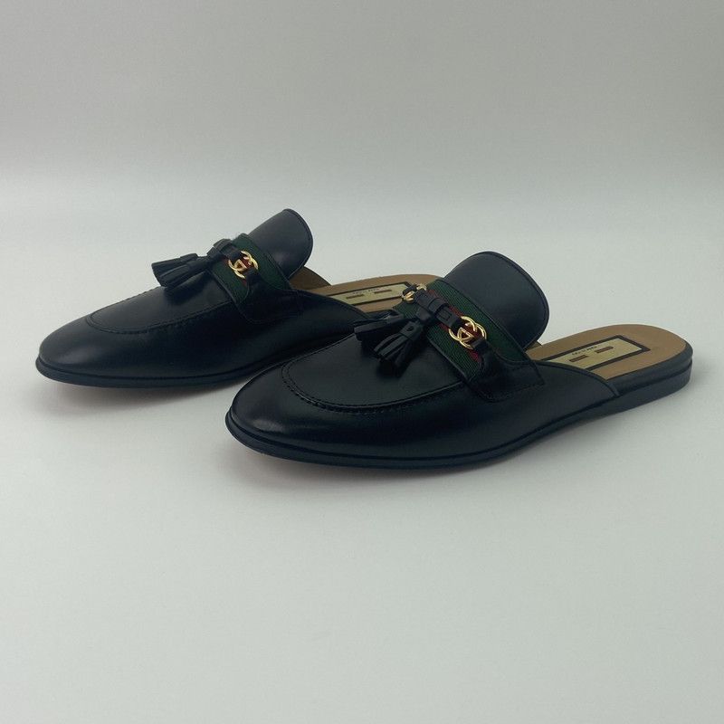 Gucci Gucci Black Interlocking Loafers with Tassels 0079 Size US 6.5 / EU 39-40 - 1 Thumbnail