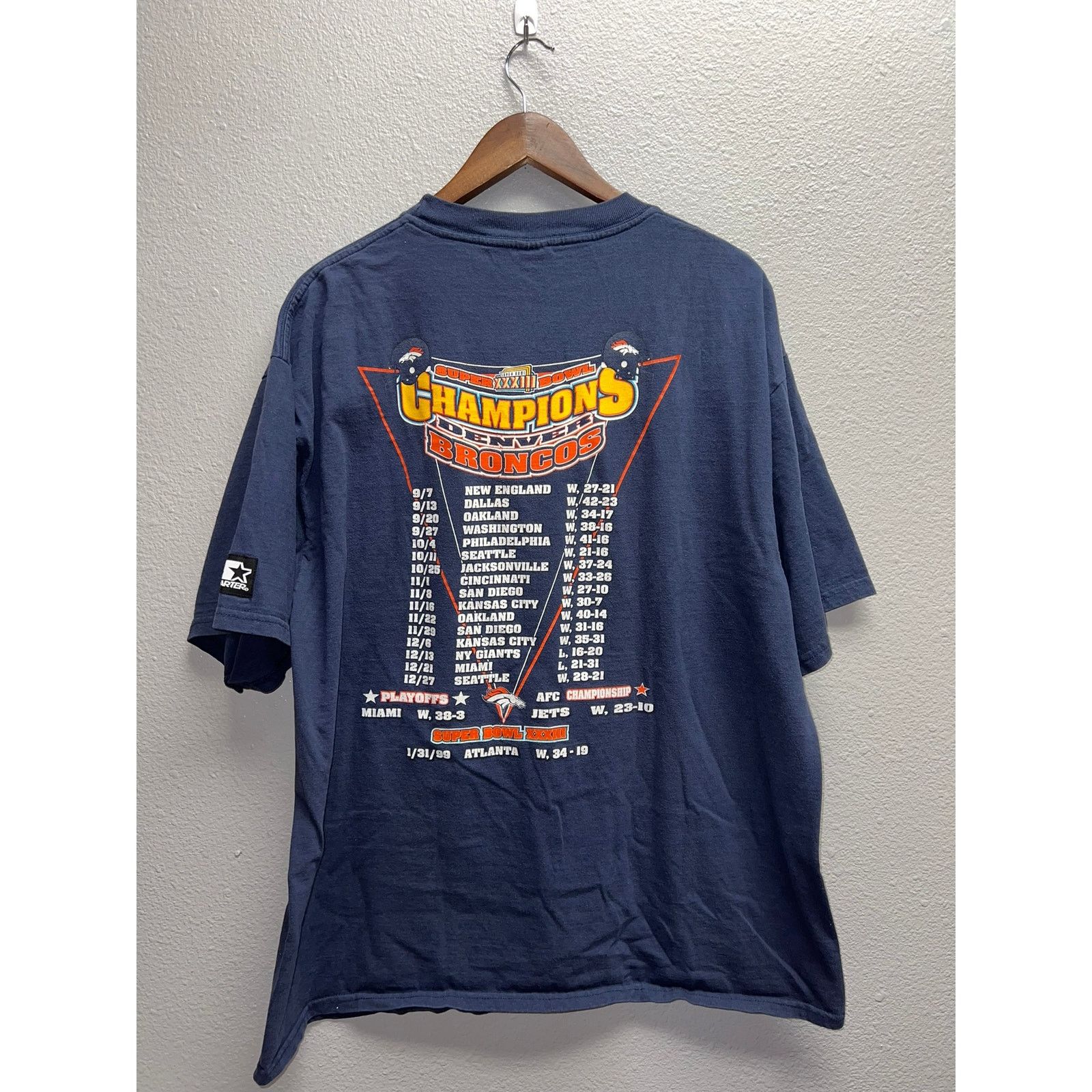 Starter Vintage Super Bowl Denver Broncos Shirt 33 Tee 90s XL Size US XL / EU 56 / 4 - 7 Thumbnail
