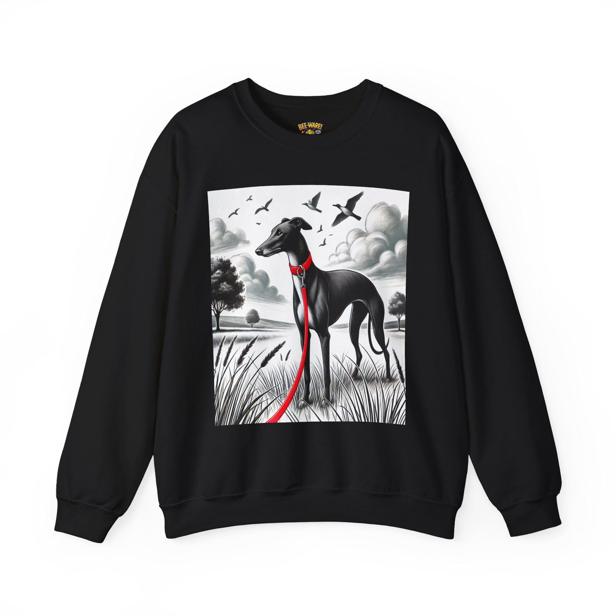 Gildan Elegant Greyhound in the Open Fields Crewneck Sweatshirt Size US L / EU 52-54 / 3 - 1 Thumbnail