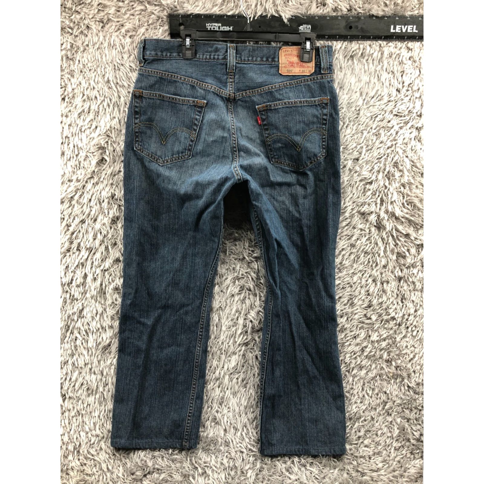 Levi's Levi's 505 Jeans Mens Regular Fit Straight 34x29 Blue Medium Wash Denim 5-Pocket Belt Loops Size US 34 / EU 50 - 5 Thumbnail