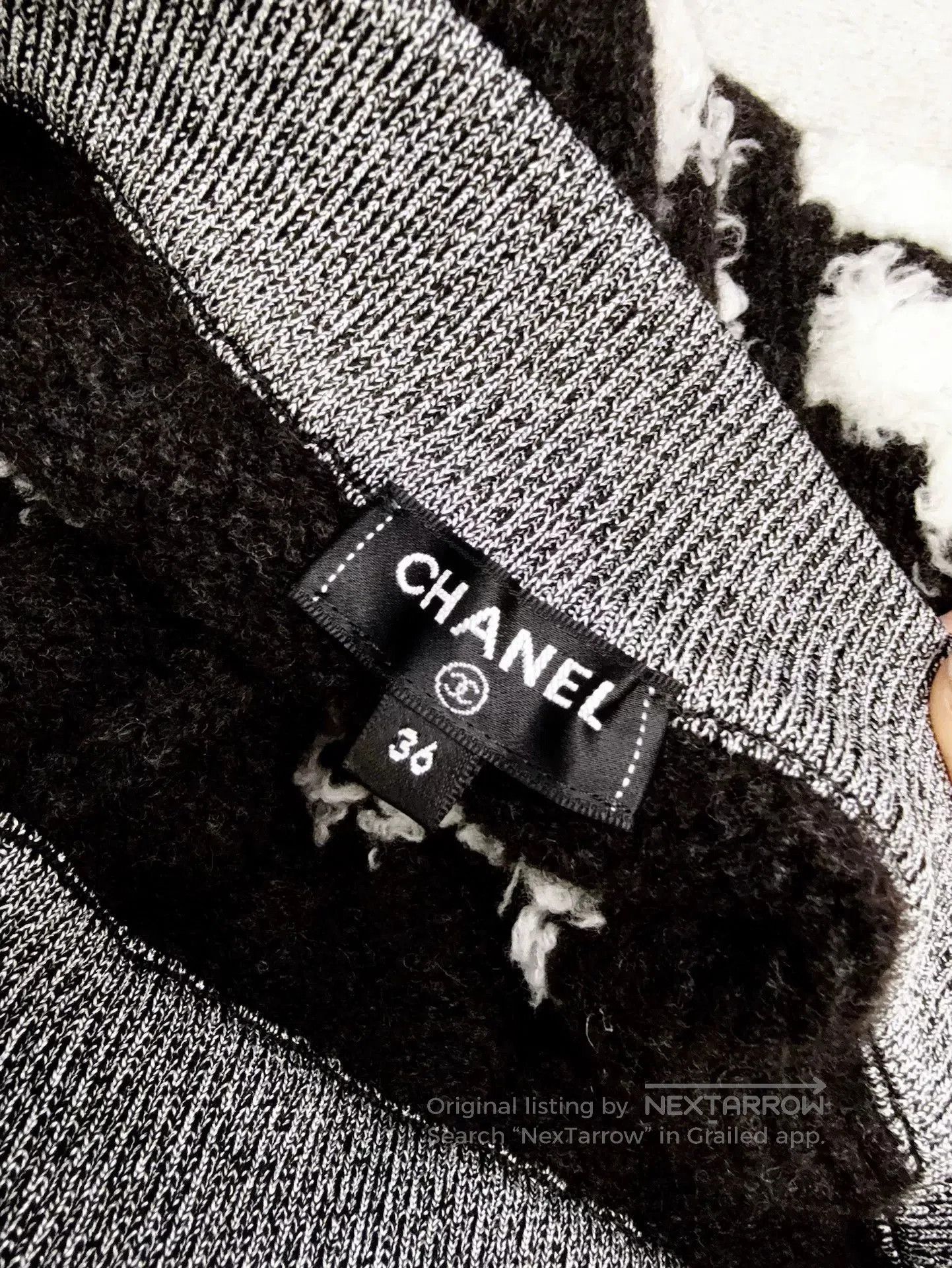 Chanel Chanel Black and White Knit Skirt. Size 24" / US 00 / IT 34 - 4 Thumbnail