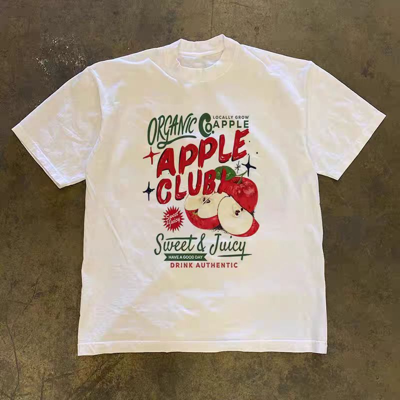 Vintage White washed vintage apple club print t-shirt Size US M / EU 48-50 / 2 - 1 Thumbnail