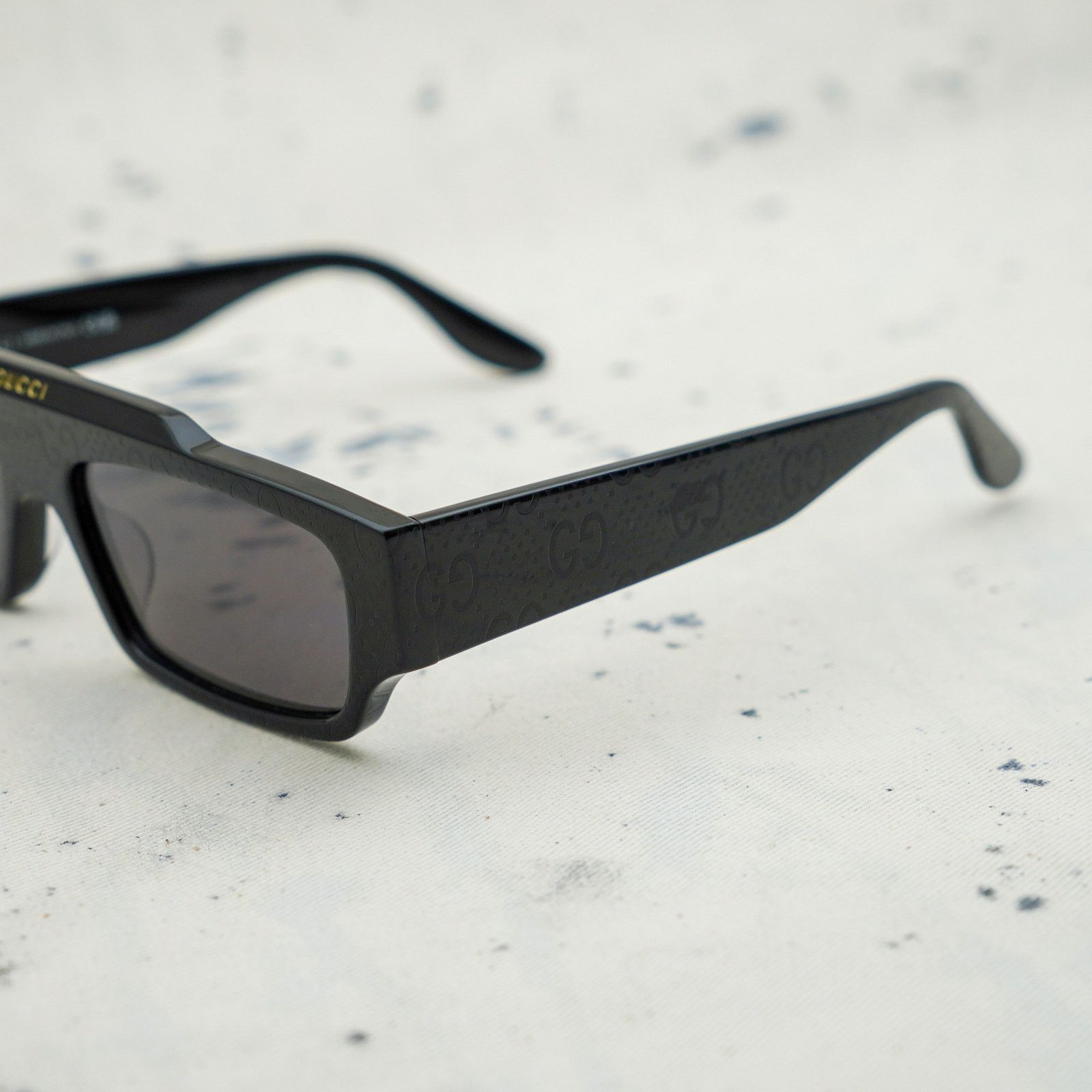 Gucci Gucci 1592s black monogram gg logo rectangular sunglasses Size ONE SIZE - 4 Thumbnail