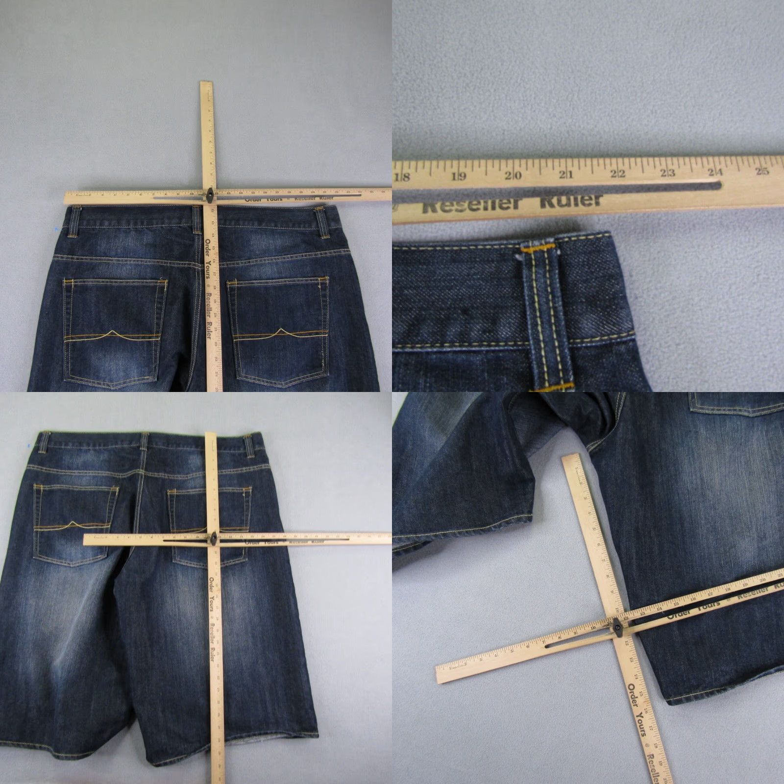 Avirex Avirex Jeans Shorts Mens 44 Big & Tall Blue Denim Jorts Baggy Dark Wash Whisker Fade Size US 44 / EU 60 - 8 Thumbnail