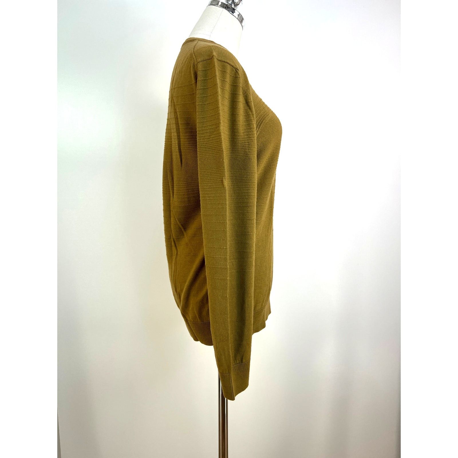 Saks Fifth Avenue Saks Fith Avenue Modern Knit Crewneck Sweater Wool Camel Tan Size S / US 4 / IT 40 - 5 Thumbnail