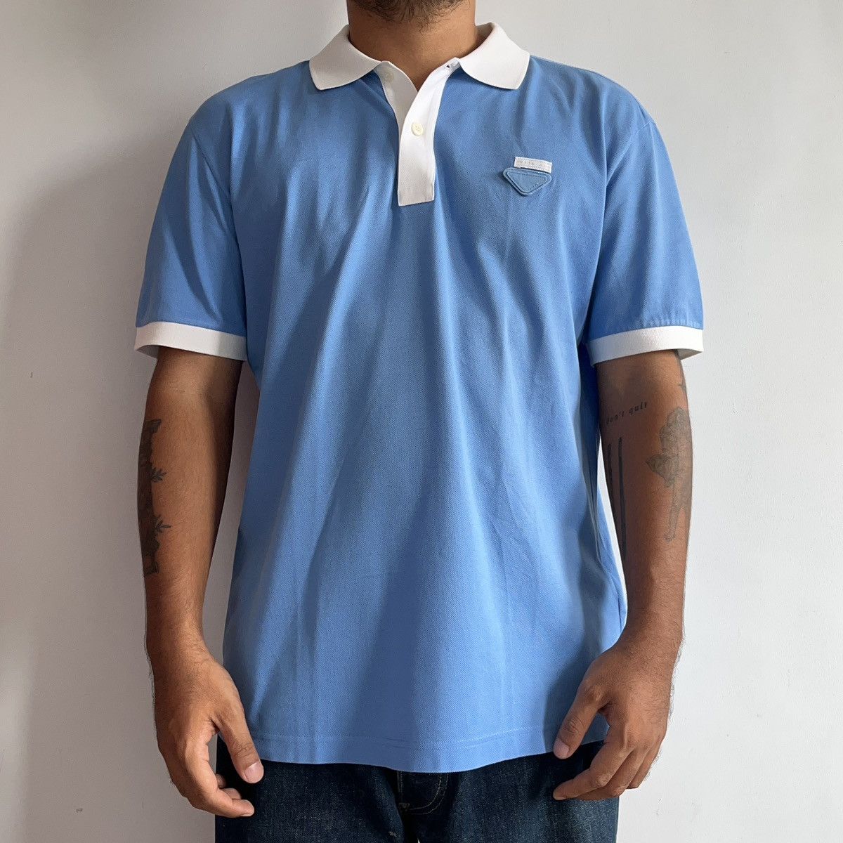 Prada Prada Two Tone Polo Shirts Size US L / EU 52-54 / 3 - 1 Thumbnail