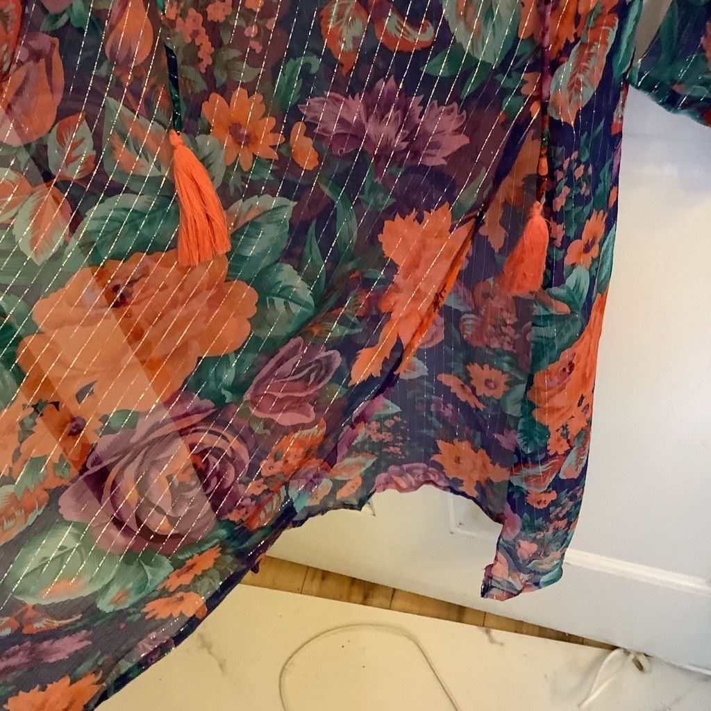Anthropologie Women's Aratta Floral Dress M Blue purple Orange Size M / US 6-8 / IT 42-44 - 12 Thumbnail