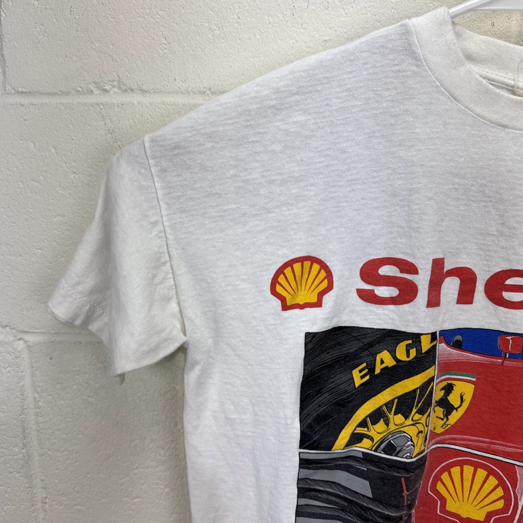 Ferrari VINTAGE FERRARI FORMULA 1 Shell T-Shirt Mens Large White 90s Racing Sports Size US L / EU 52-54 / 3 - 5 Thumbnail