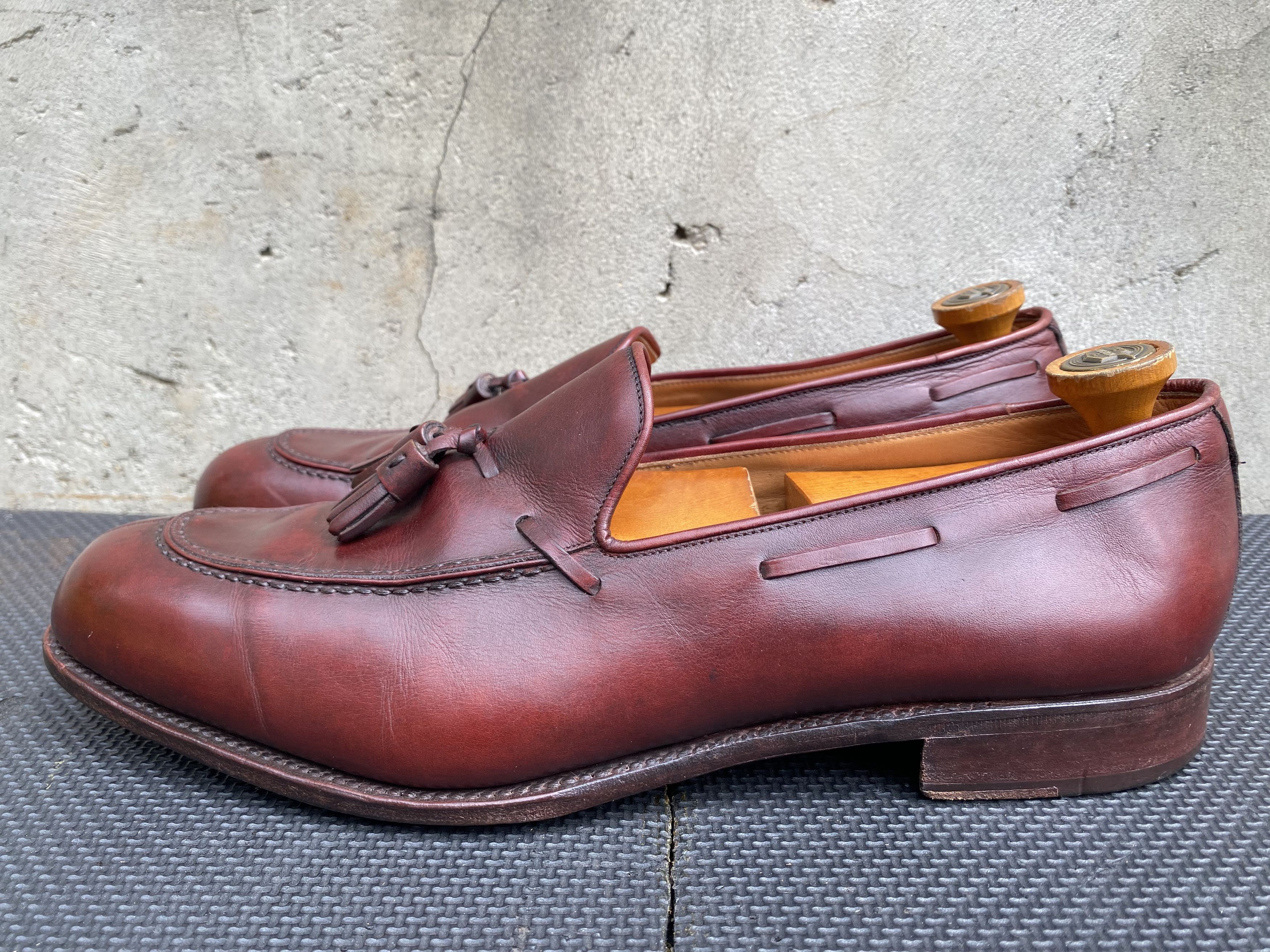 Carmina Carmina Mens Brown Calfskin Tassel Split Toe Loafers luxury Size US 13 / EU 46 - 2 Thumbnail