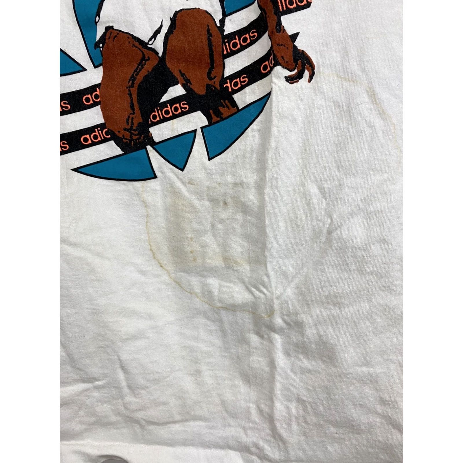 Adidas VTG 80s Adidas Trefoil Colorful Bob Marley Reggae Africa Fulbol T‑Shirt M USA Mens Color White Short Sleeve Regular Size M Size US M / EU 48-50 / 2 - 6 Thumbnail