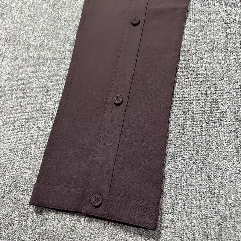 Dior Dior Burgundy court button wool trousers Size 46R - 2 Thumbnail