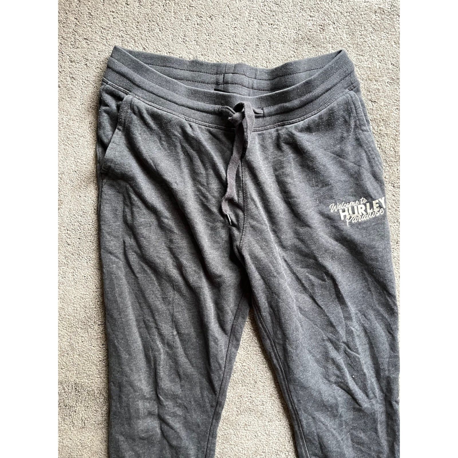 Hurley Hurley Jogger Sweatpants Mens Small Drawstring Logo Pocket Dark Gray Size US 29 - 2 Thumbnail