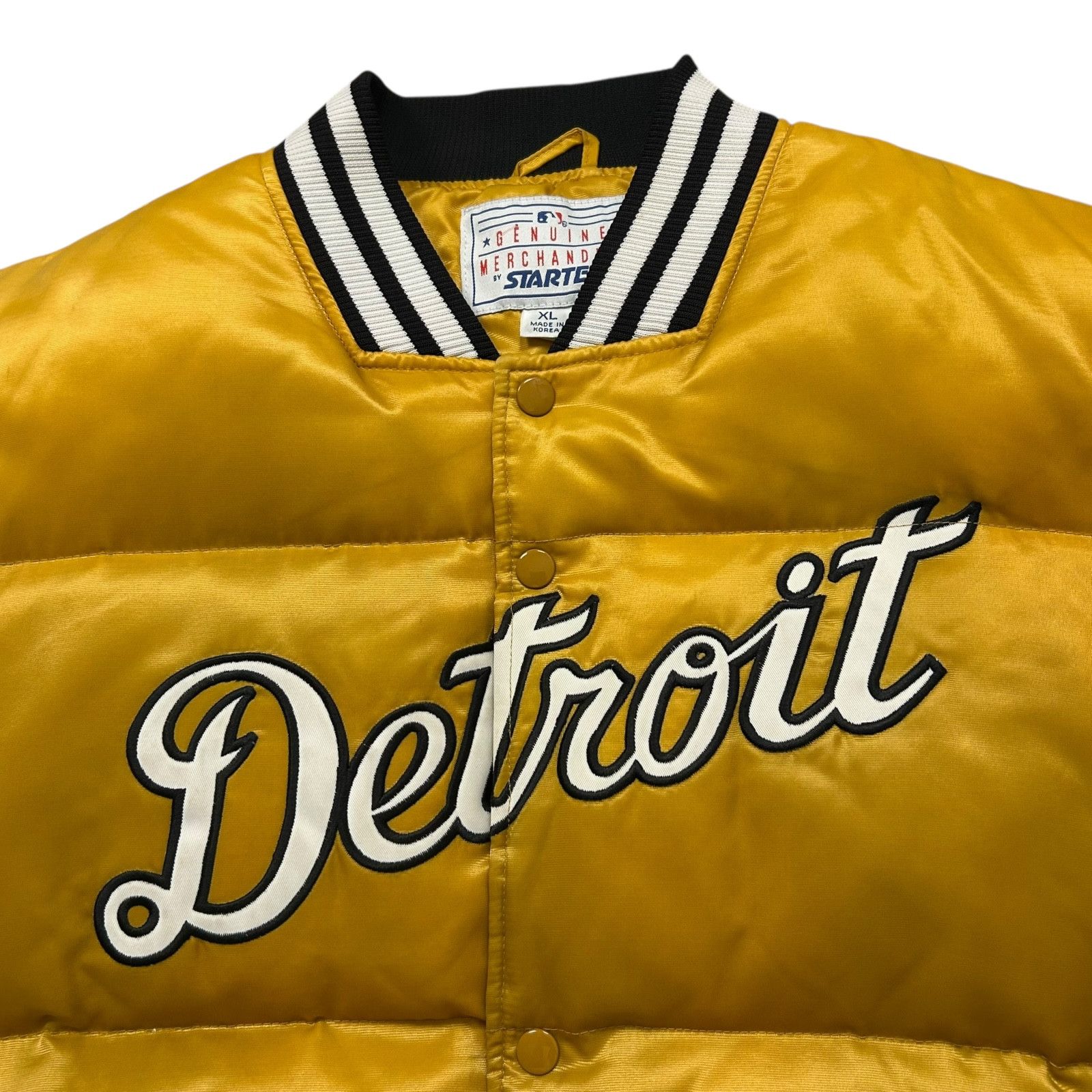 MLB RARE VTG 90s DETROIT TIGERS STARTER DOWN SATIN BOMBER JACKET Size US XL / EU 56 / 4 - 2 Thumbnail