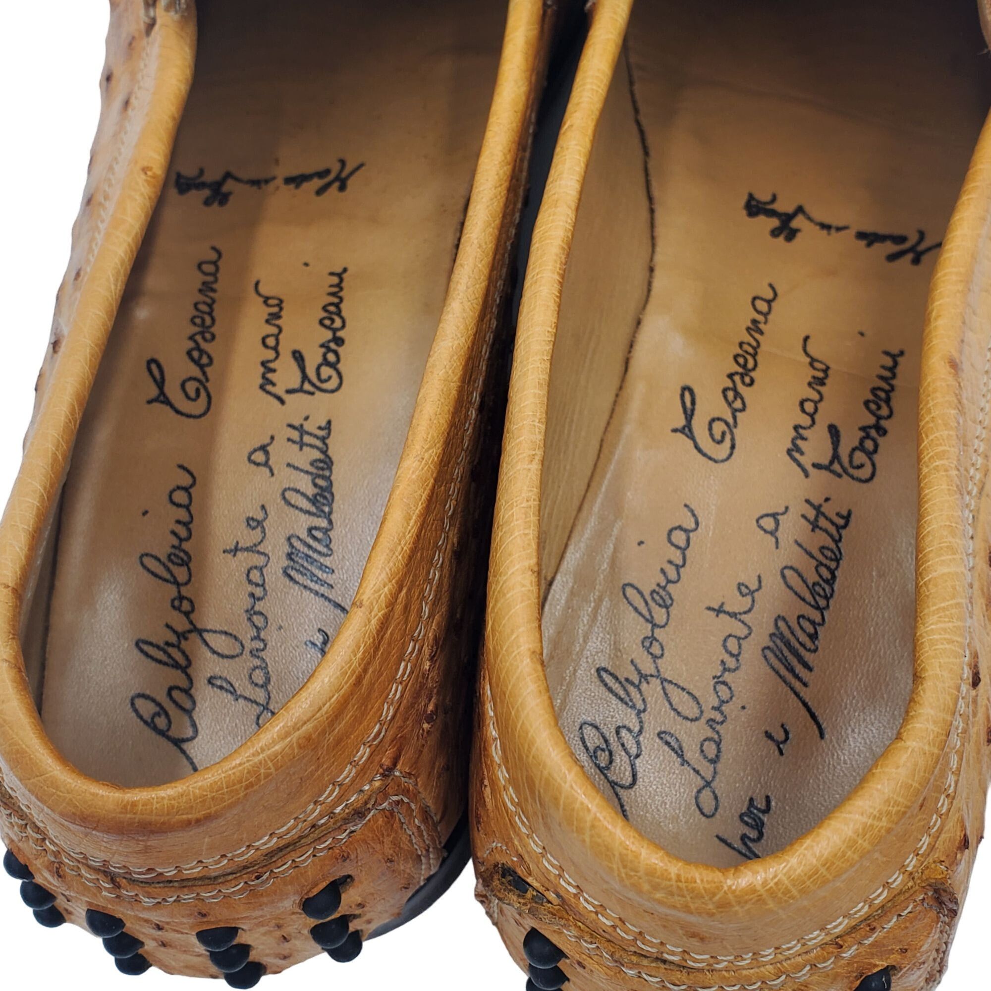 Other Italy Calzoleria Toscana Mens size 6.5 Brown Ostrich Leather Size US 6.5 / EU 39-40 - 11 Thumbnail