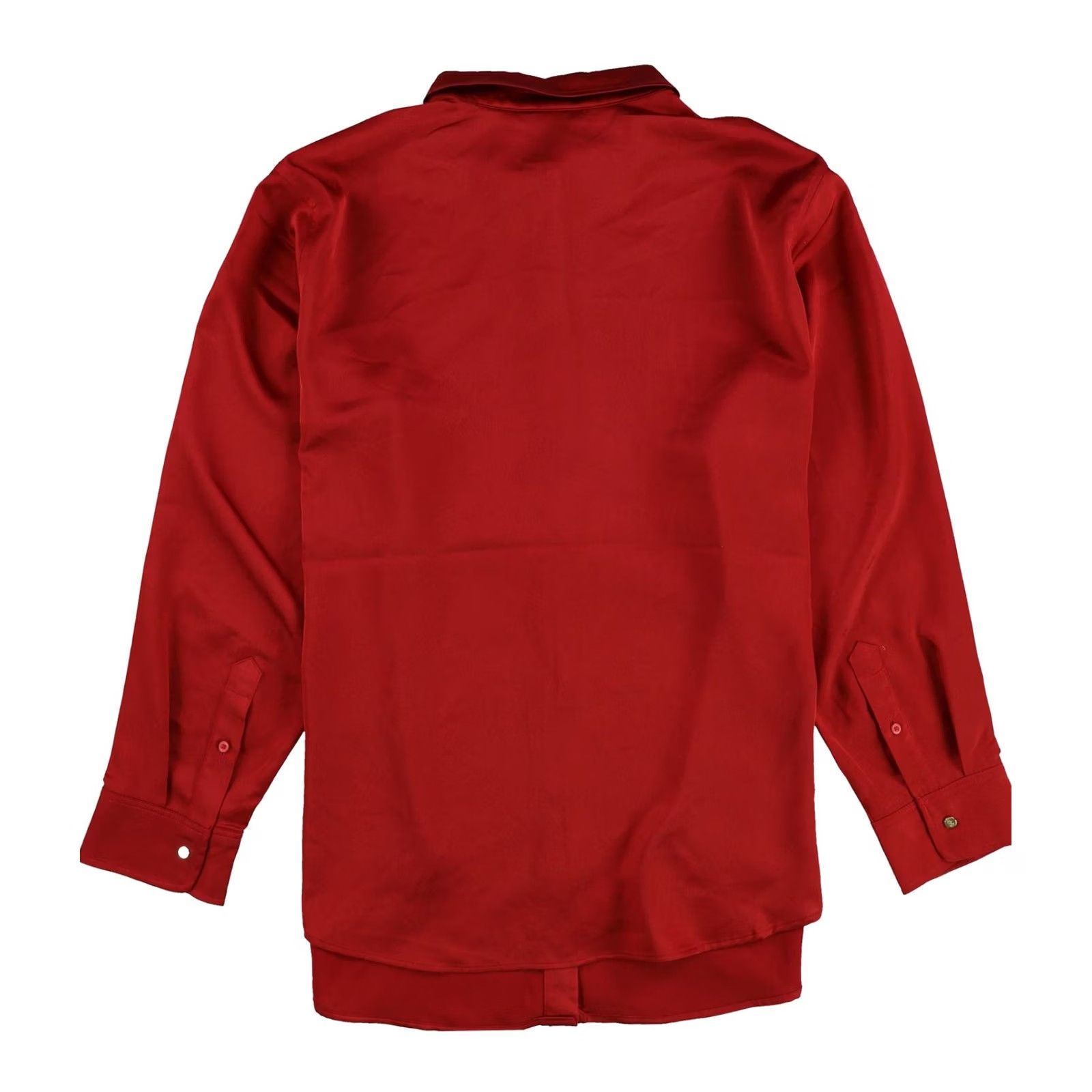 Ralph Lauren Ralph Lauren Womens Button Up Shirt, brightred, Plus Size 3X, Satin Charmeuse Size XXL / US 16-18 / IT 52-54 - 2 Thumbnail