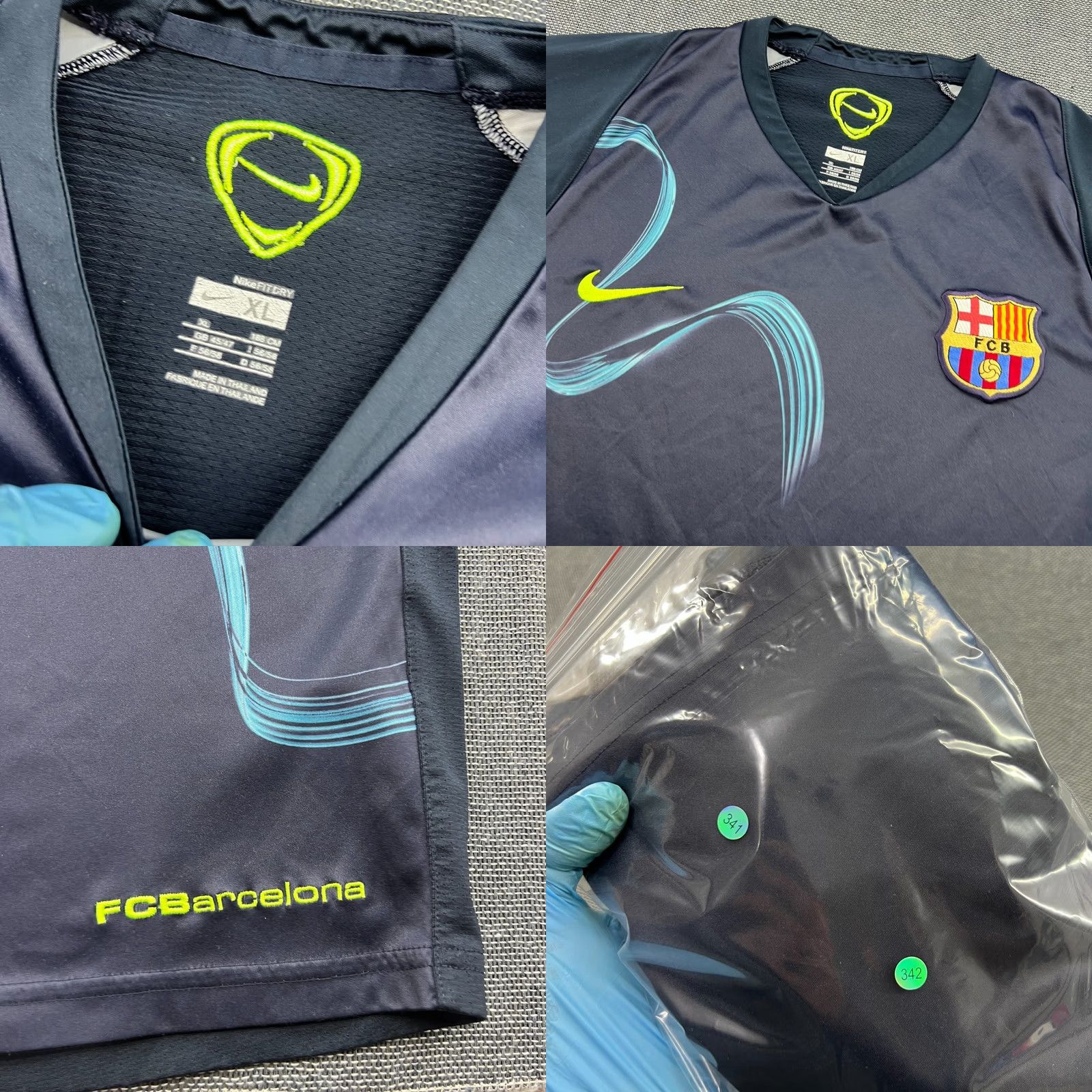 Nike Nike Barcelona Training Jersey Mens XL Adult Short Sleeve Pullover Round Neck Multicolor 2008-2009 Sports Football Moisture Wicking Quick Dry Size US XL / EU 56 / 4 - 8 Thumbnail