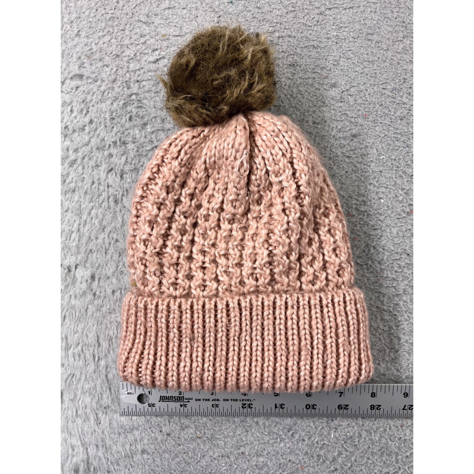 Pinko CG New York Beanie Womens One Size Pink Lined Knit Acrylic Snow Ski Pom Hat/Cap Size ONE SIZE - 3 Thumbnail
