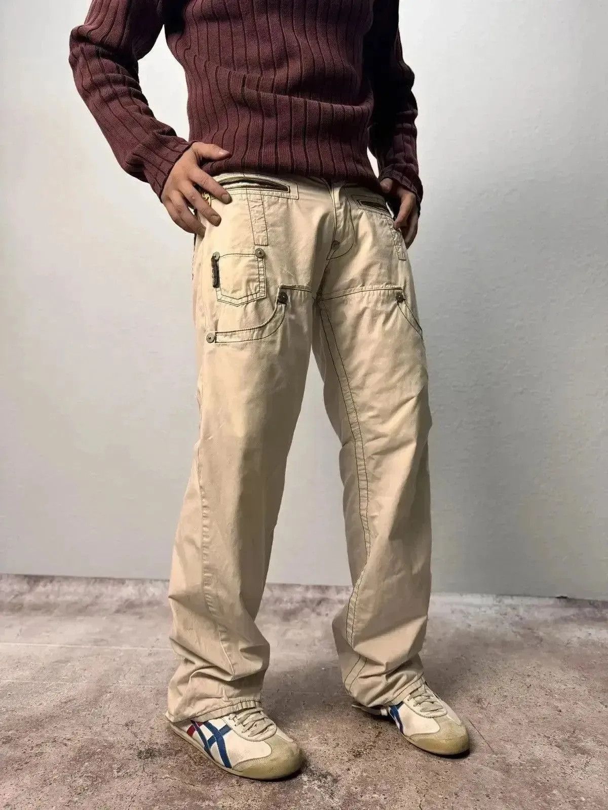 14th Addiction Archival Avant-Garde White Casual Pants Vintage Style Y2K Size US 31 - 8 Thumbnail