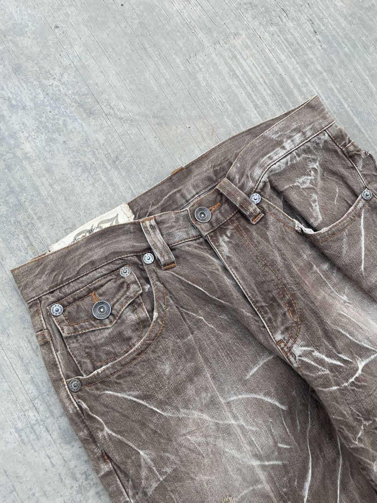 Japanese Brand 💥RARE💥 2000s JAPANESE ANTFUL CRAZY WHISKER SPIRAL FLARE JEAN Size US 30 / EU 46 - 3 Thumbnail