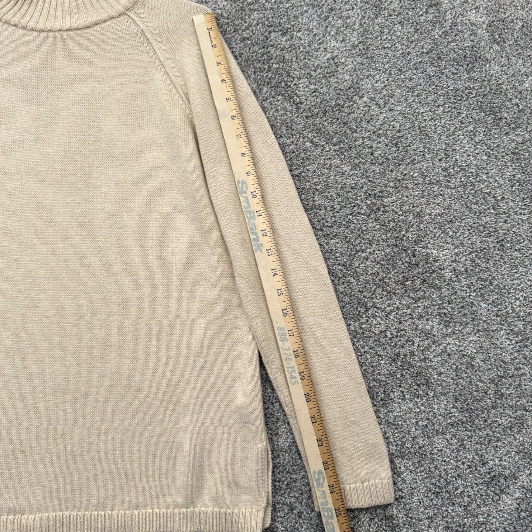 Vintage JEANNE PIERRE Sweater Women Medium Ivory 100% Cotton Mock Neck Long Sleeve Knit Pullover Winter 2010 Vintage N/A Size M / US 6-8 / IT 42-44 - 3 Thumbnail