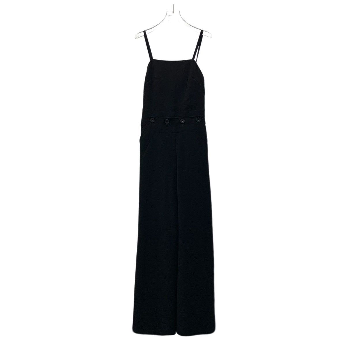 Max Mara Max Mara Black Camisole Button-Embellished Jumpsuit K26WX Size 25" / US 0 / IT 36 - 1 Thumbnail