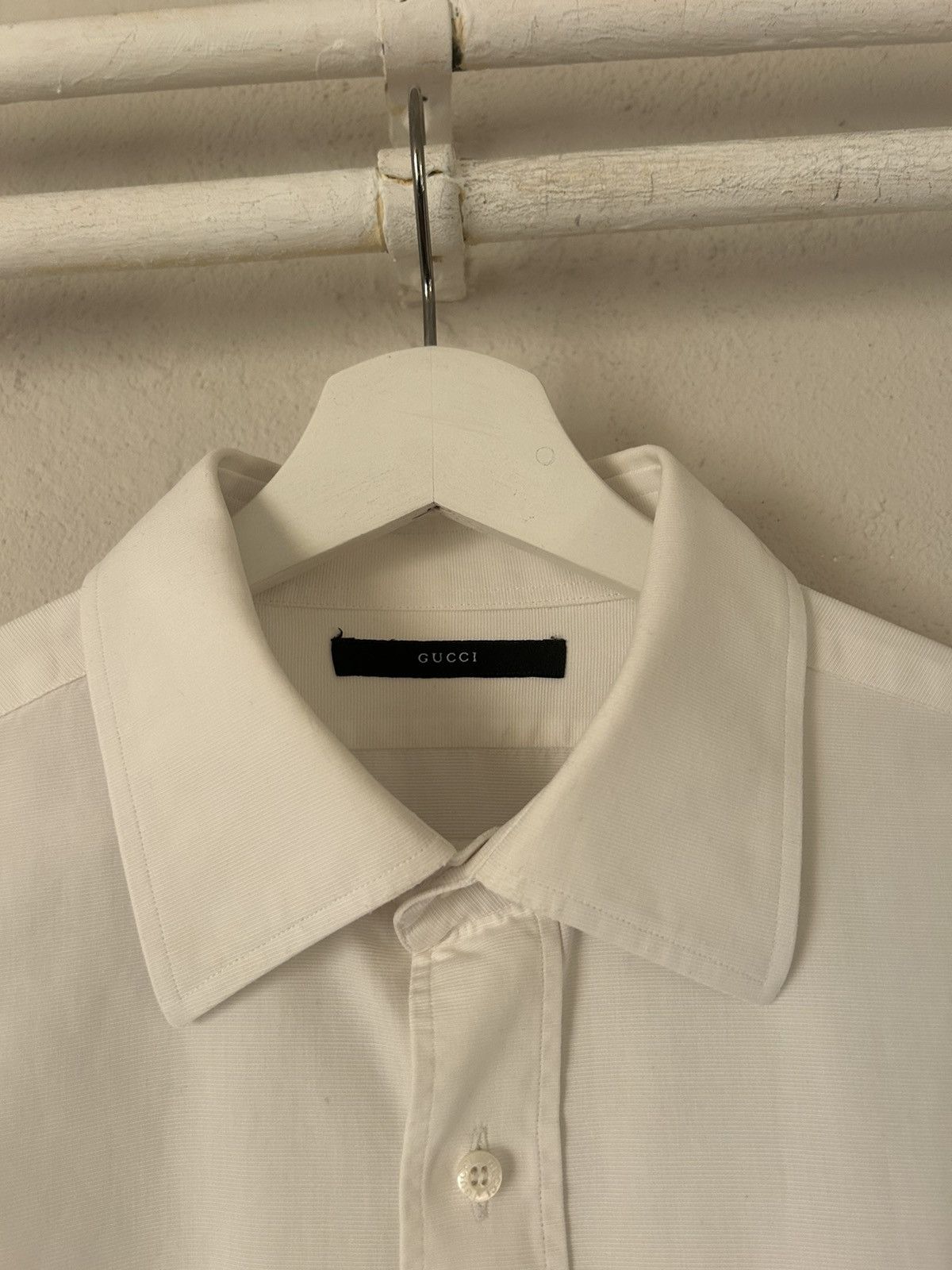 Gucci Gucci Classic White Cotton Shirt - Size 41 (16 1/4) Size US L / EU 52-54 / 3 - 2 Thumbnail