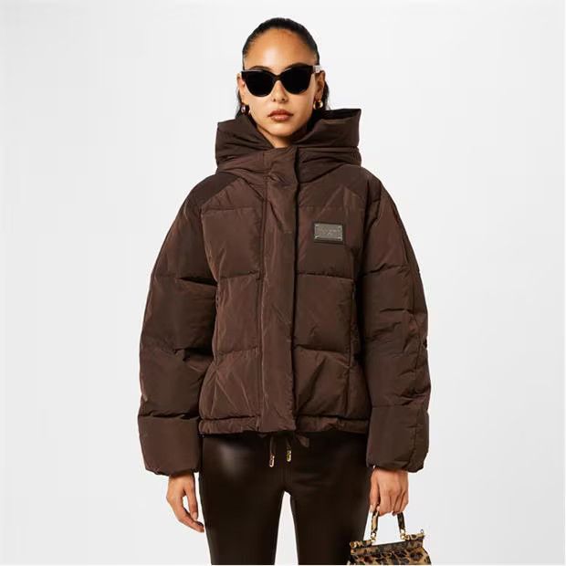 Dolce & Gabbana o1g2r1mq1024 Padded Nylon Logo Tag Jacket in Brown Size S / US 4 / IT 40 - 3 Thumbnail