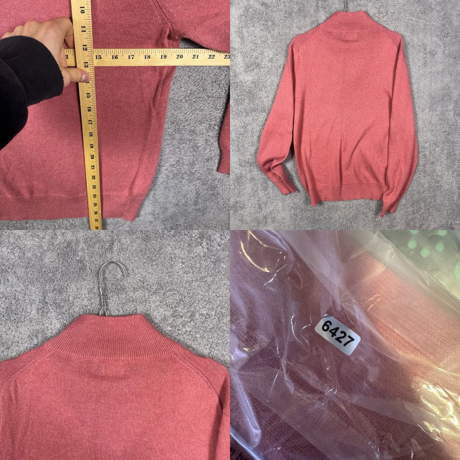 J.Crew J.Crew Half-Zip Sweater Men M Pink Pullover Cotton Ribbed Trim Long Sleeve BF091 Size US M / EU 48-50 / 2 - 8 Thumbnail