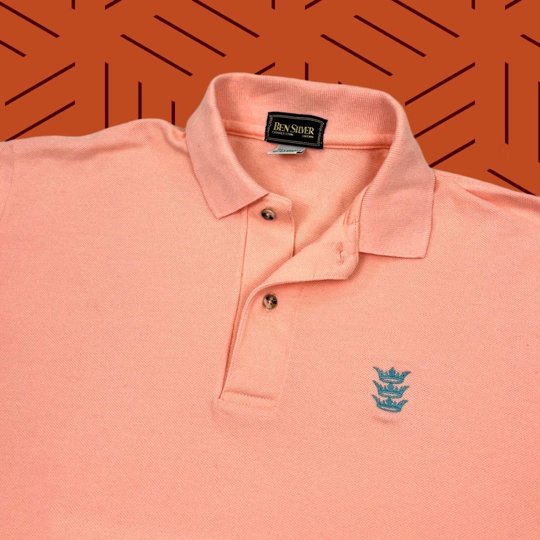 Vintage Ben Silver Polo Shirt Mens M Coral Pink Combed Cotton Knit Embroidered Preppy Shirt Polo Men M Coral Pink Embroidered Logo 90s Vintage not applicable Size US M / EU 48-50 / 2 - 1 Thumbnail