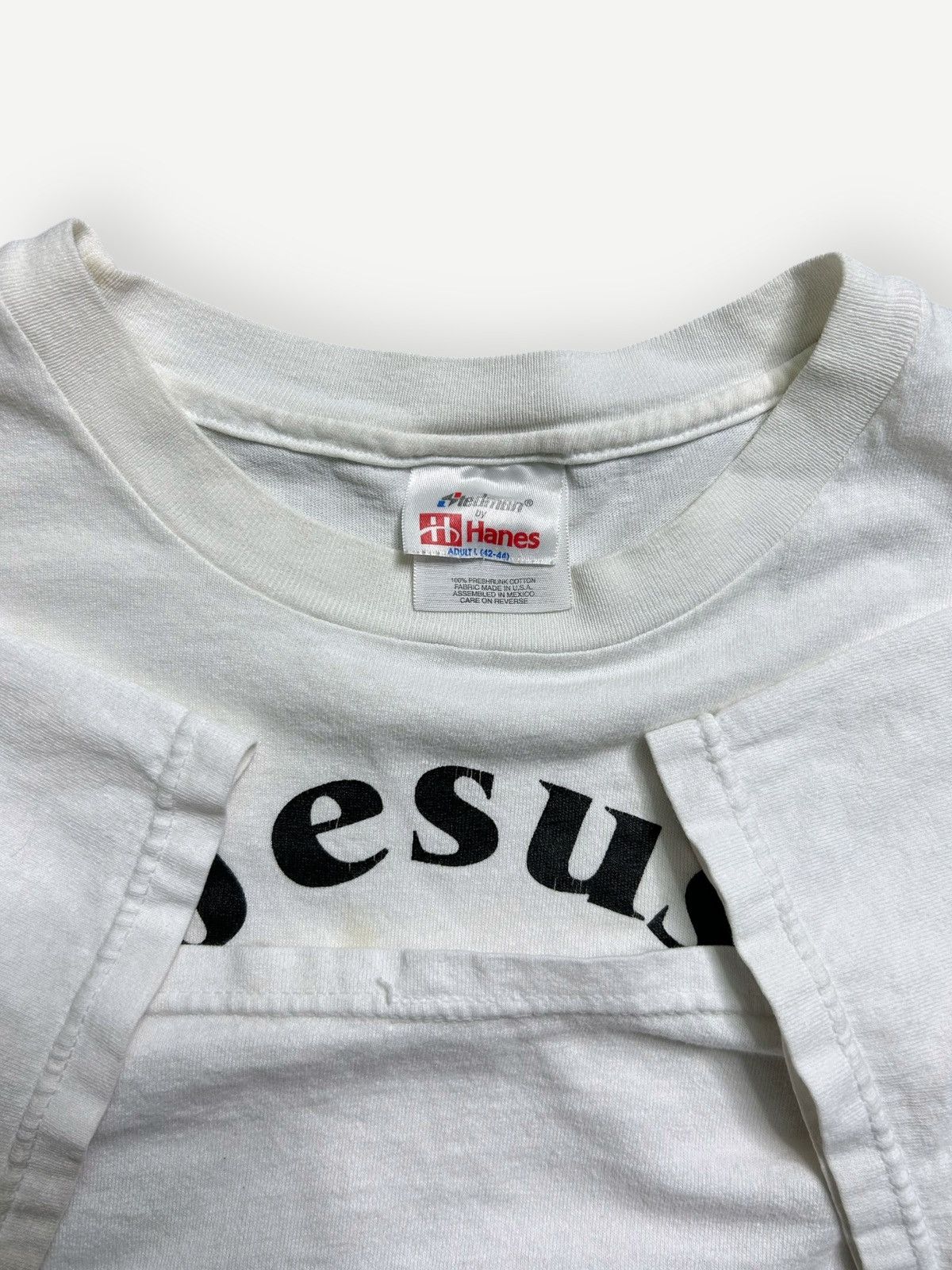 Hanes × Vintage Vintage 90s Jesus Tee Jesus Loves You 1990s Sign Language Size US L / EU 52-54 / 3 - 7 Thumbnail