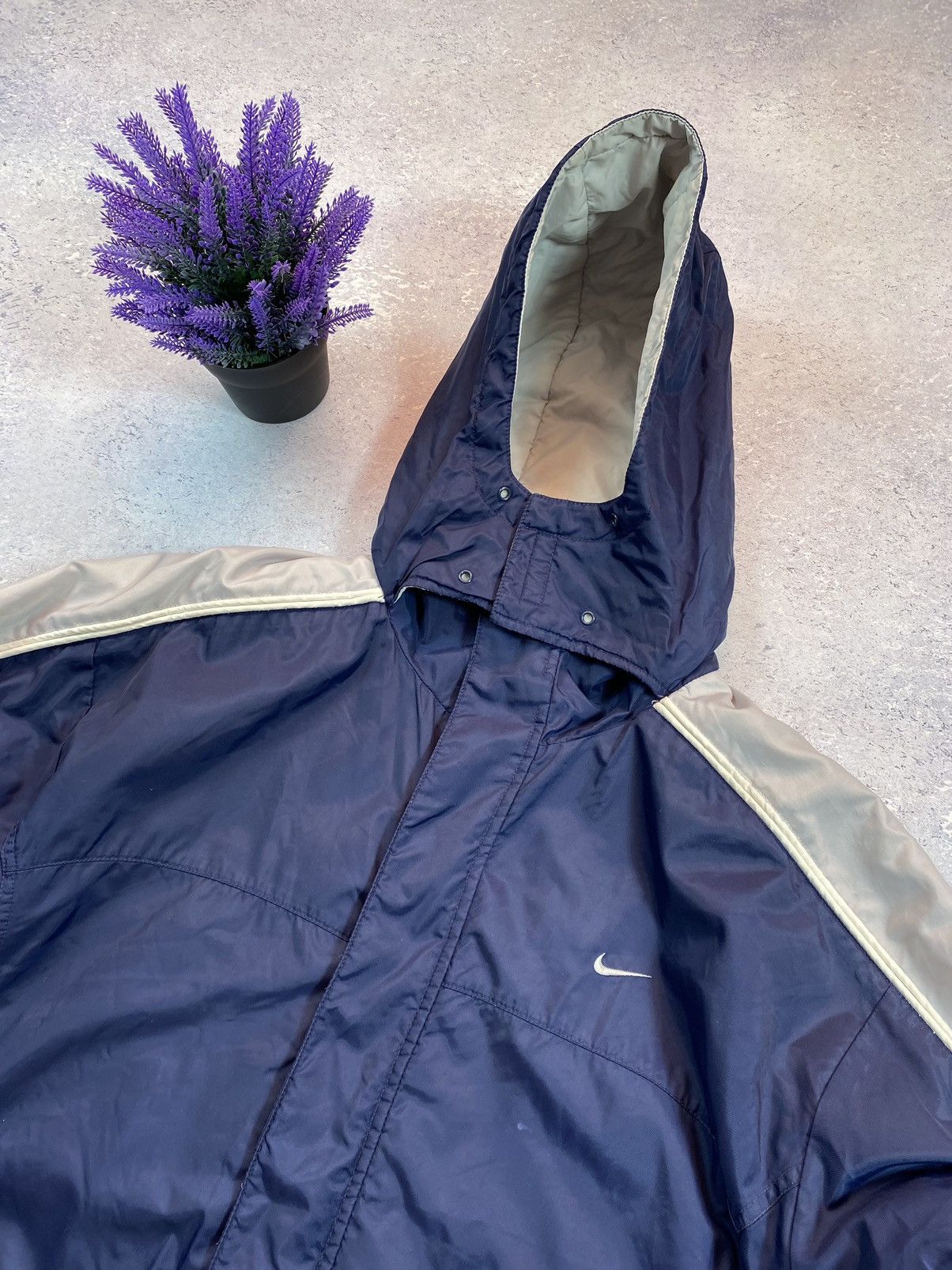 Vintage Vintage Nike 90s Blue Winter jacket with big centre logo Size US XL / EU 56 / 4 - 8 Thumbnail