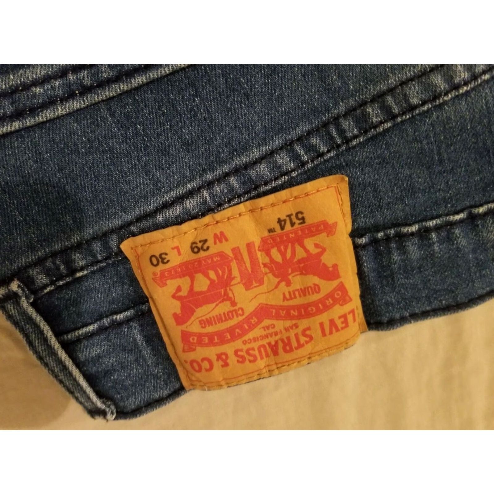 Levi's Levi's 514 Jeans Men Slim Straight Stretch Denim 29x30 29x29 Blue Pant Pants Medical? Size US 29 - 3 Thumbnail