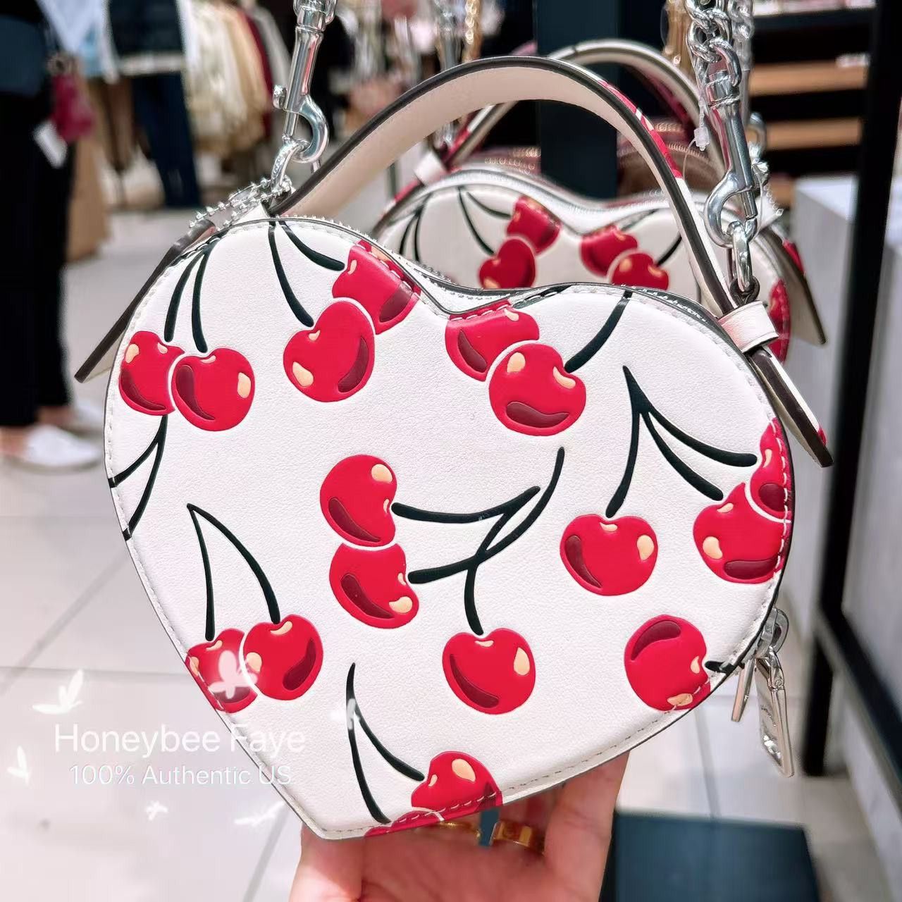 Coach 🍒 Heart Crossbody Bag With Cherry Print CAB06 Size ONE SIZE - 3 Thumbnail