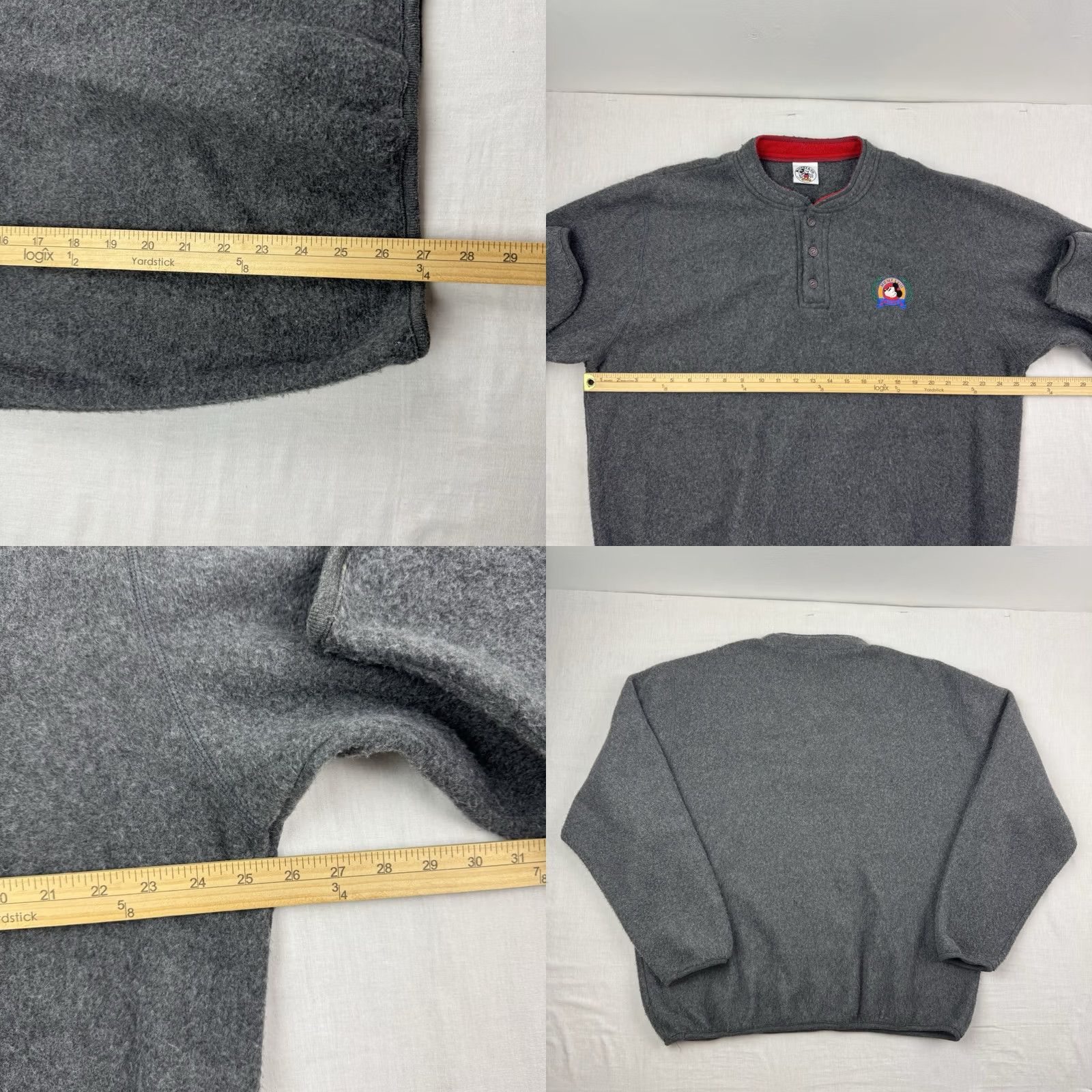 Disney VINTAGE Disney Mickey Mouse Fleece Pullover Sweatshirt Adult XL Henley Neck 90s Size US XL / EU 56 / 4 - 8 Thumbnail