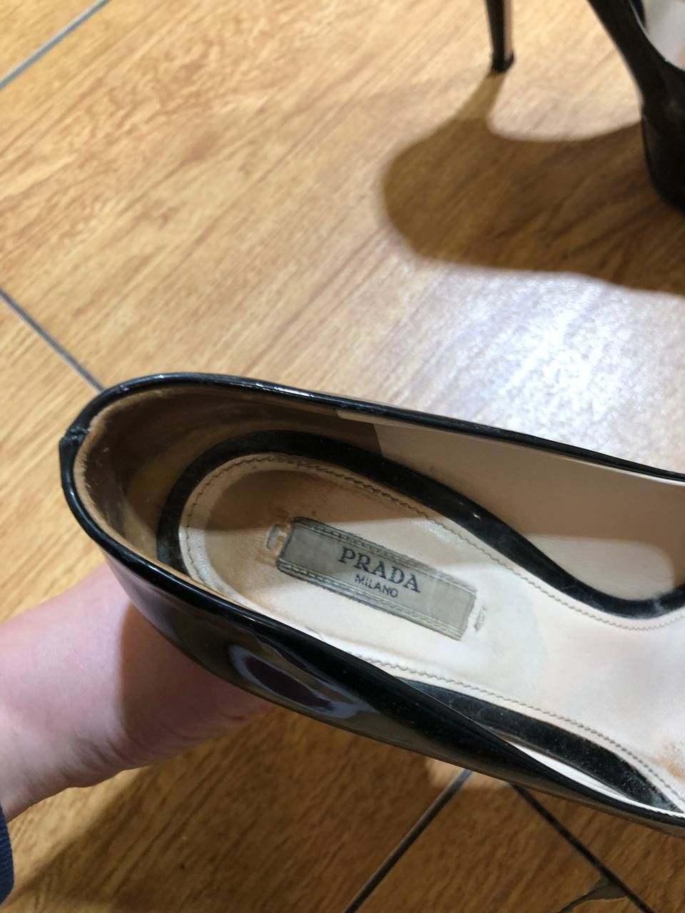 Prada Prada Black Patent Leather High Stiletto Pumps Size US 8.5 / IT 38.5 - 3 Thumbnail